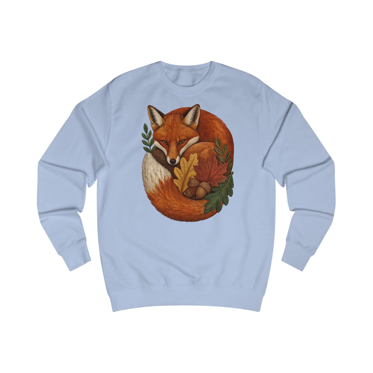 Fox Circle Sweatshirt — Cozy Autumn Fox Illustration Crewneck