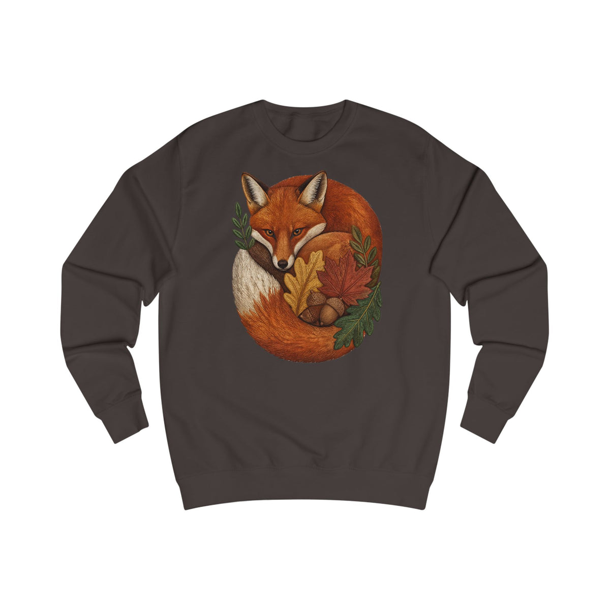Fox Circle Sweatshirt — Cozy Autumn Fox Illustration Crewneck