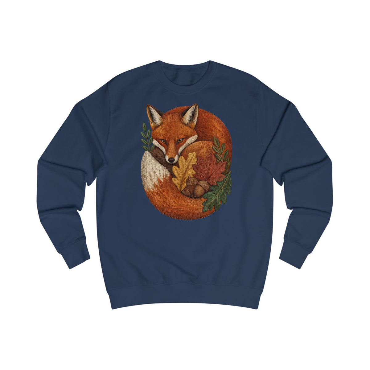 Fox Circle Sweatshirt — Cozy Autumn Fox Illustration Crewneck