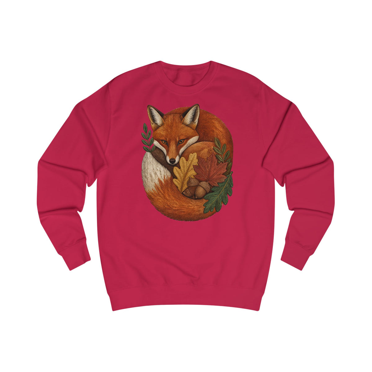 Fox Circle Sweatshirt — Cozy Autumn Fox Illustration Crewneck