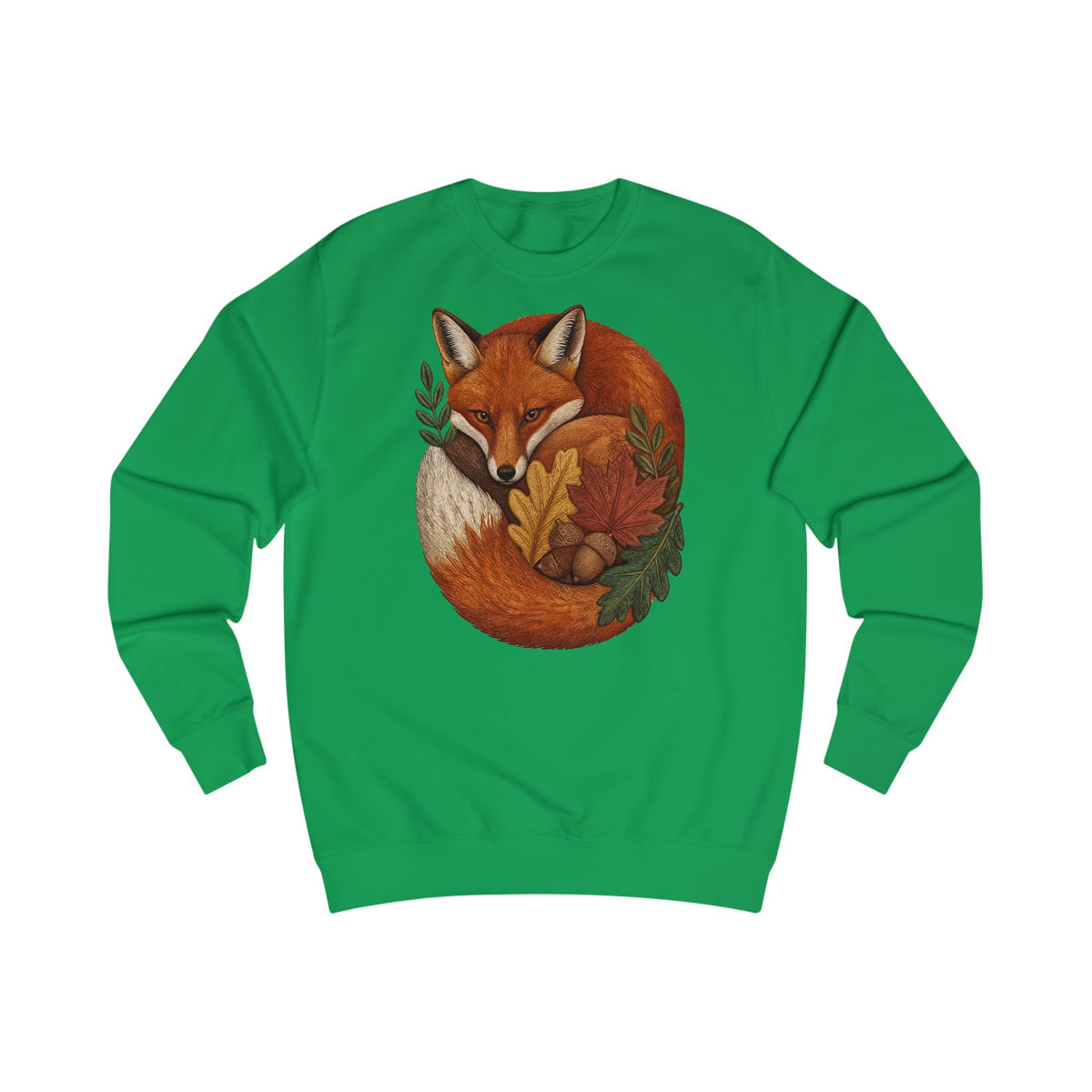 Fox Circle Sweatshirt — Cozy Autumn Fox Illustration Crewneck
