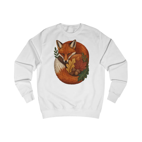 Fox Circle Sweatshirt — Cozy Autumn Fox Illustration Crewneck