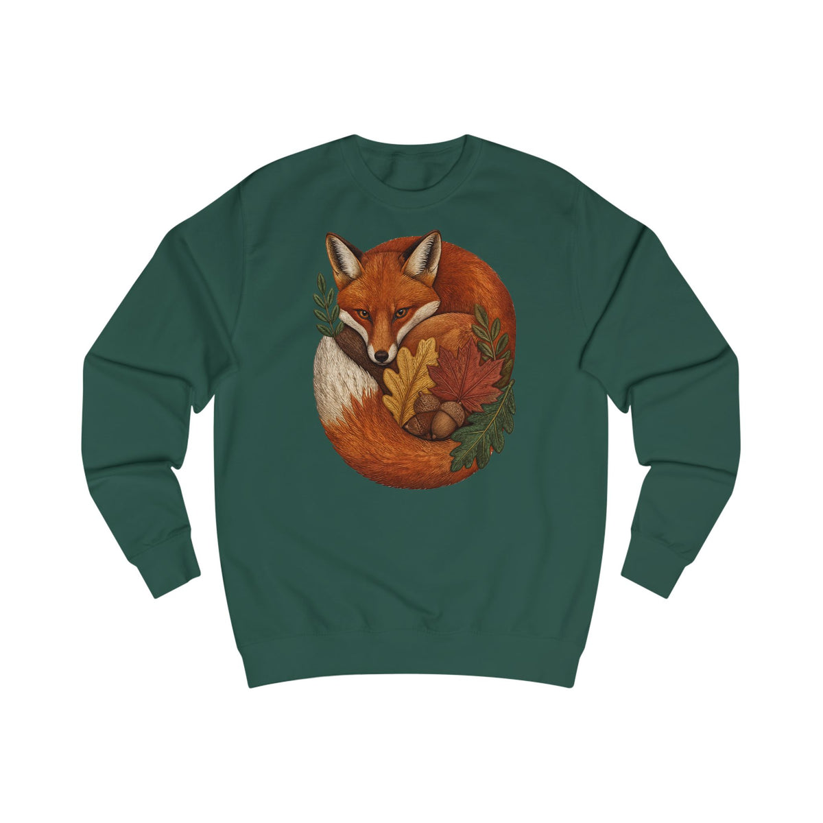 Fox Circle Sweatshirt — Cozy Autumn Fox Illustration Crewneck