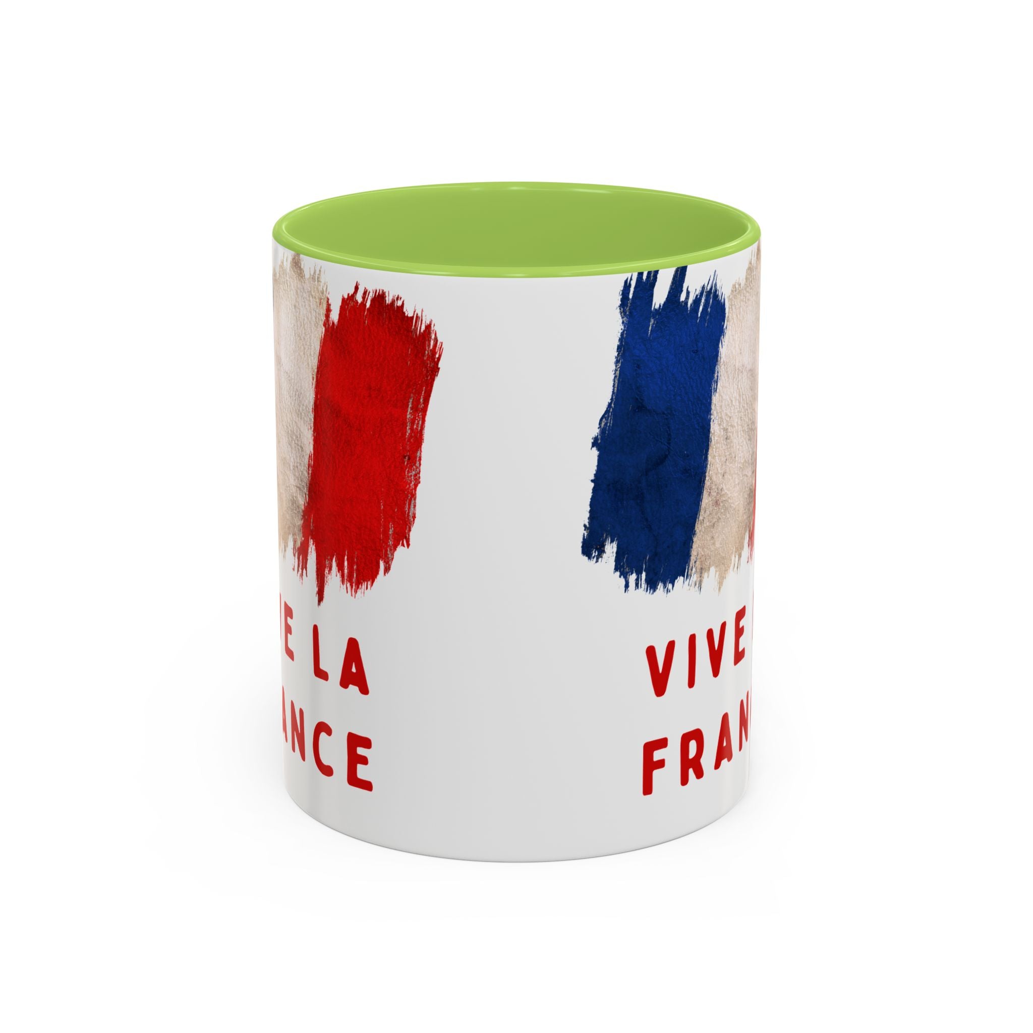 Vive La France Accent Coffee Mug — French Flag Brushstroke 11/15oz