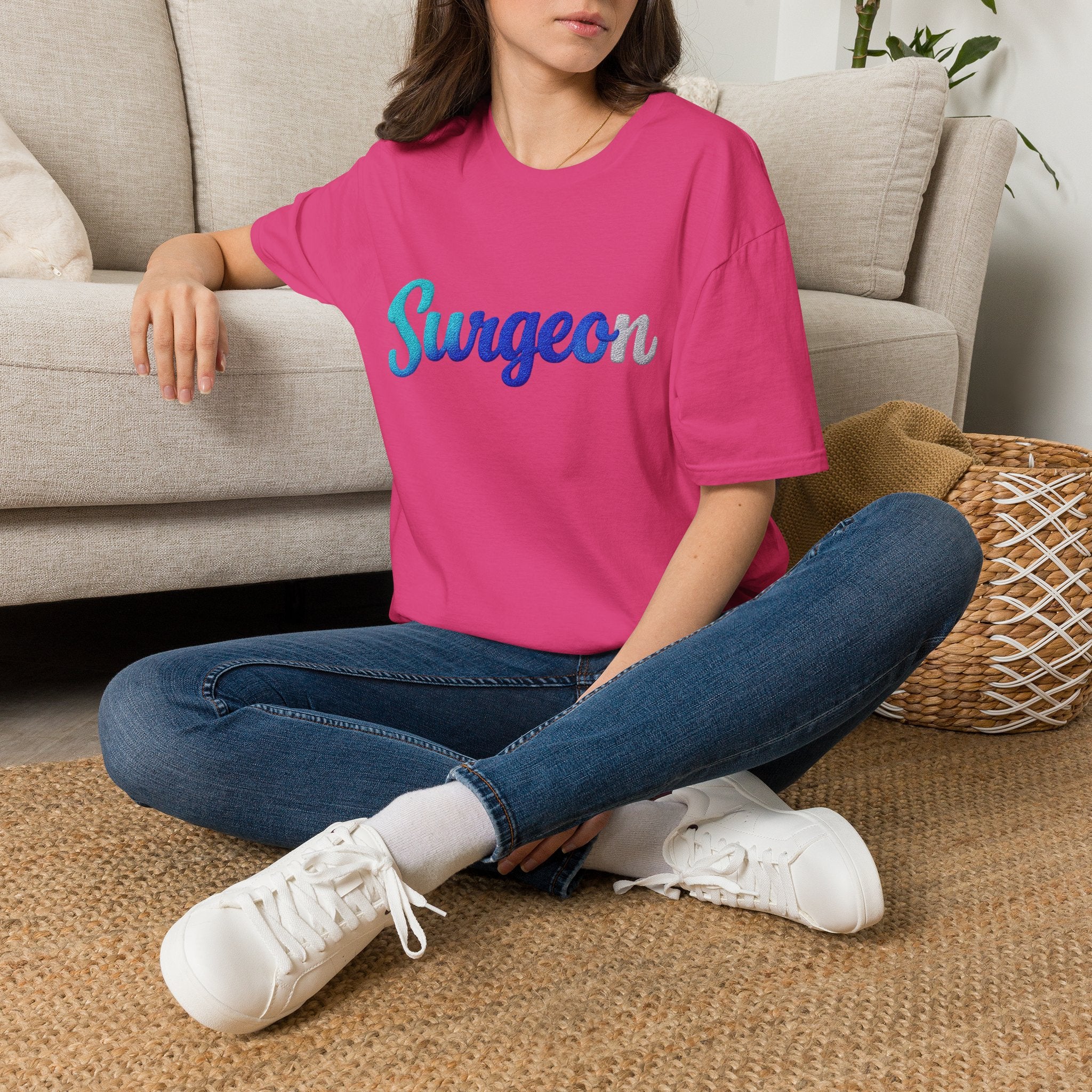 Surgeon Script T-Shirt — Blue Gradient Medical Pride Tee