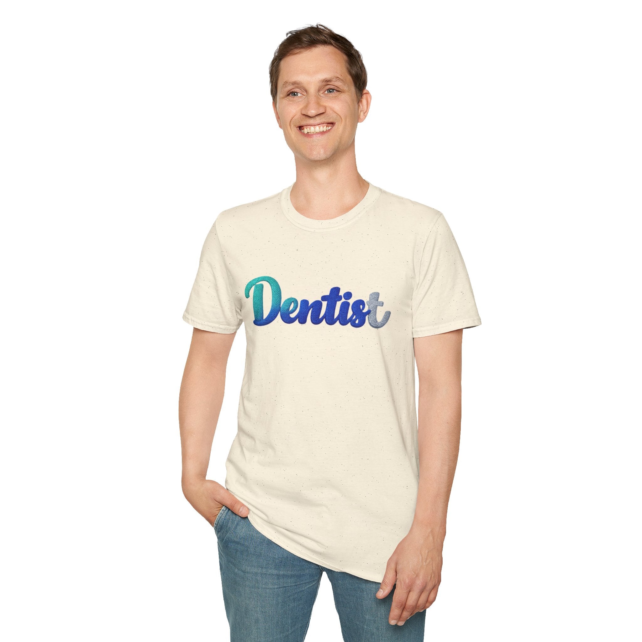 T-shirt dentiste — T-shirt script dentaire en dégradé pour hygiénistes et dentistes