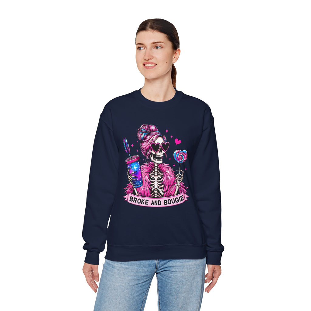 Broke and Bougie Skeleton Crewneck Sweatshirt