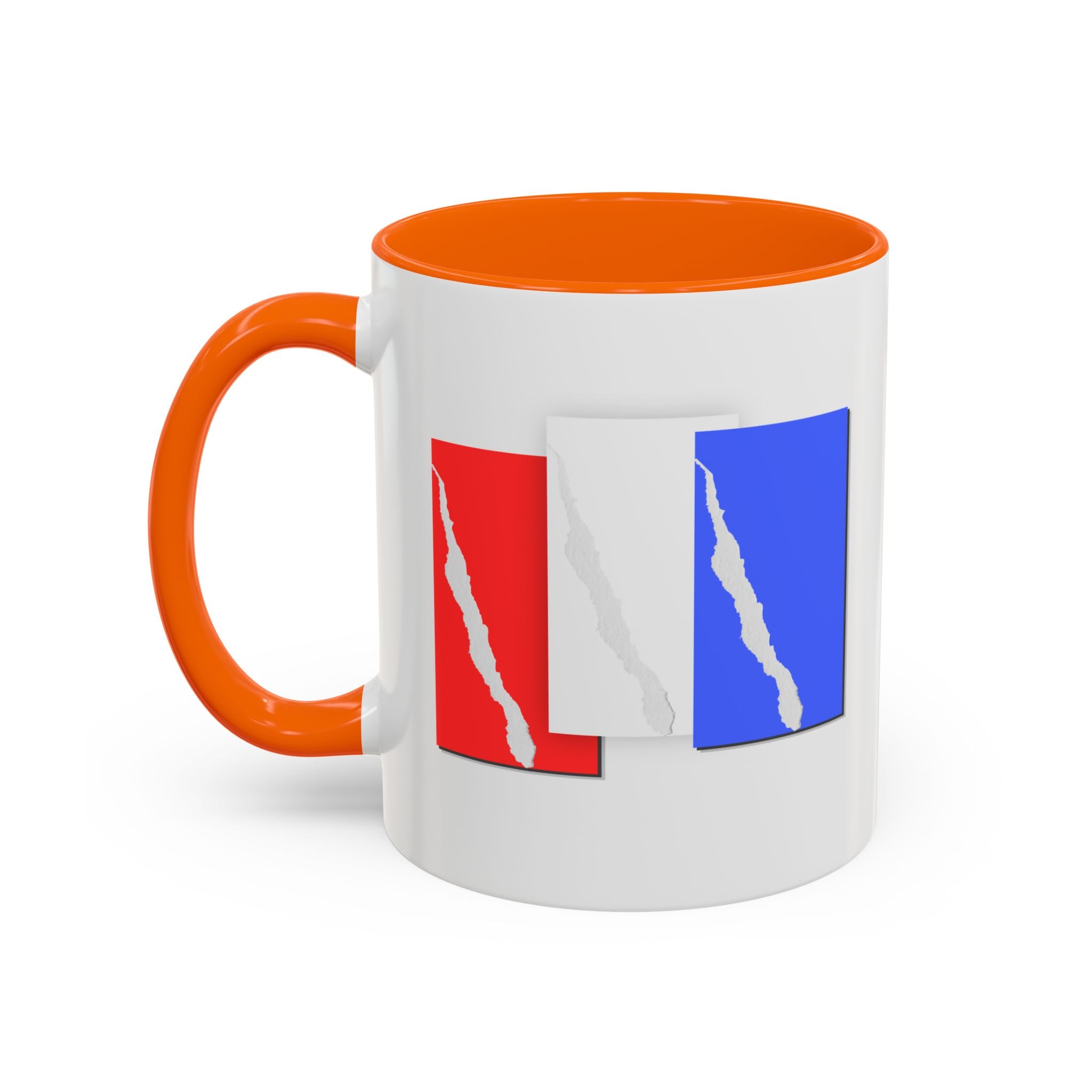 Accent Coffee Mug — Red, White & Blue Abstract Stripe Design (11/15oz)