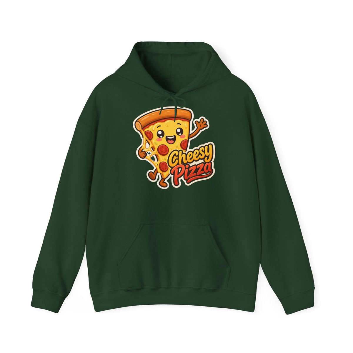 Cheesy Pizza Graphic Pullover Hoodie – Unisex