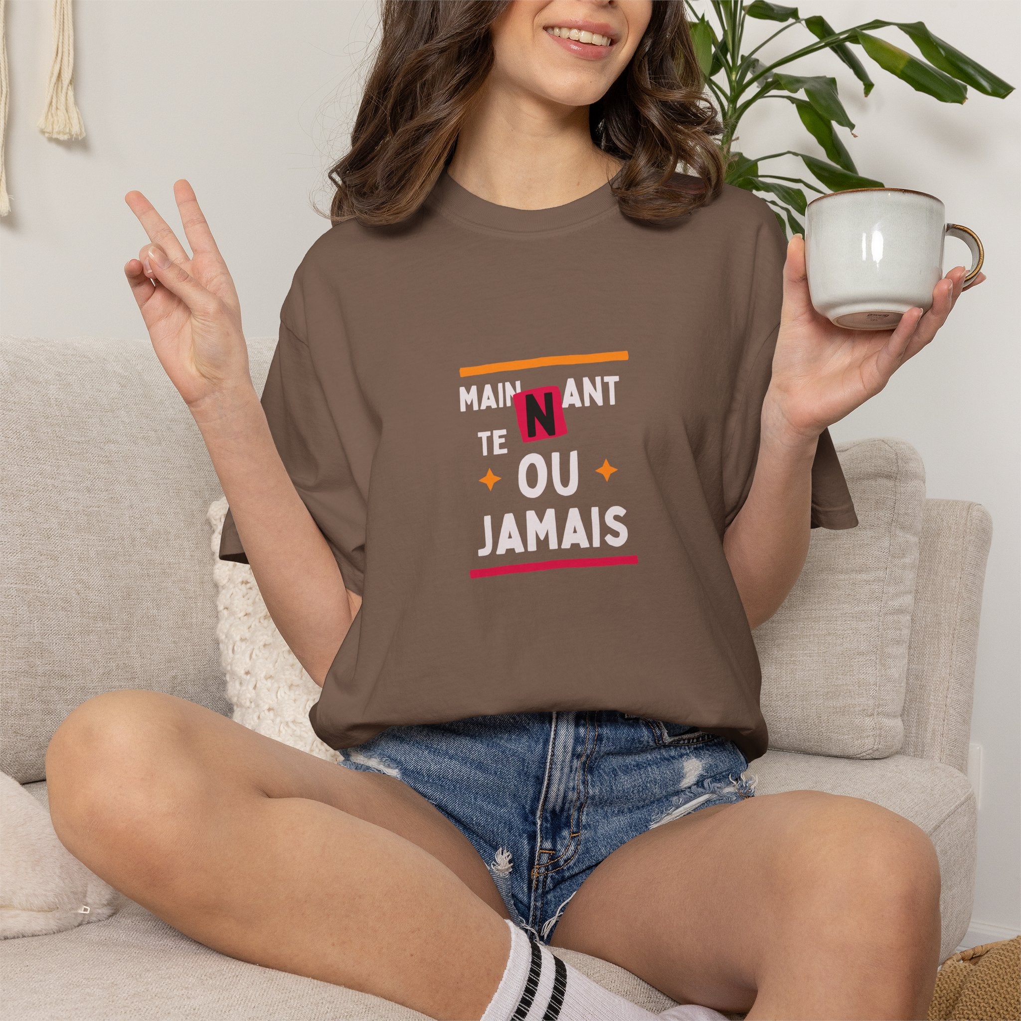 French Phrase Graphic T-Shirt — "Maintenant' Ou Jamais"