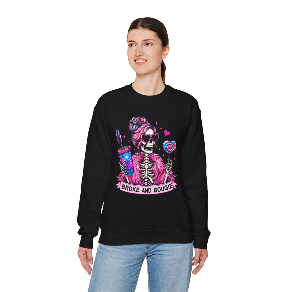 Broke and Bougie Skeleton Crewneck Sweatshirt