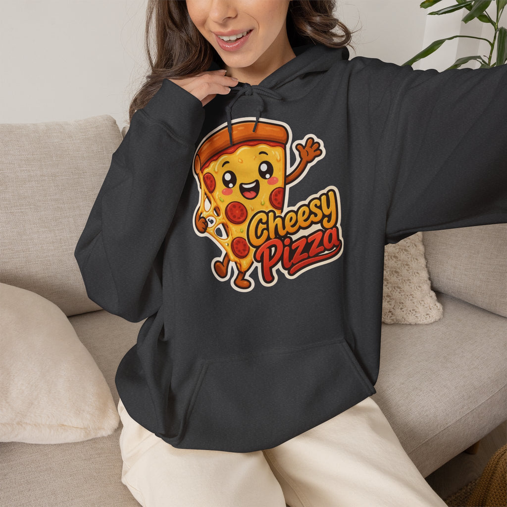 Cheesy Pizza Graphic Pullover Hoodie – Unisex