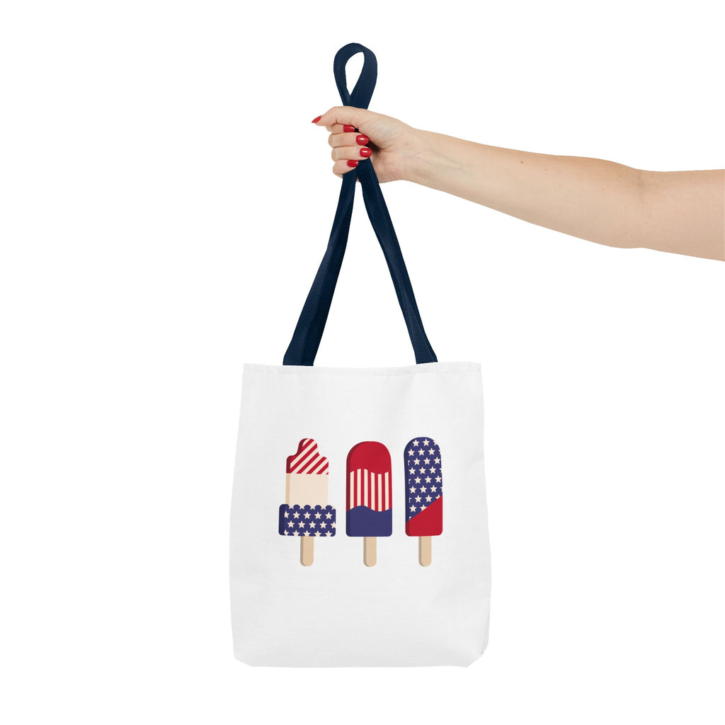 Patriotic Popsicle Tote Bag — 4th of July American Flag Summer Beach Tote