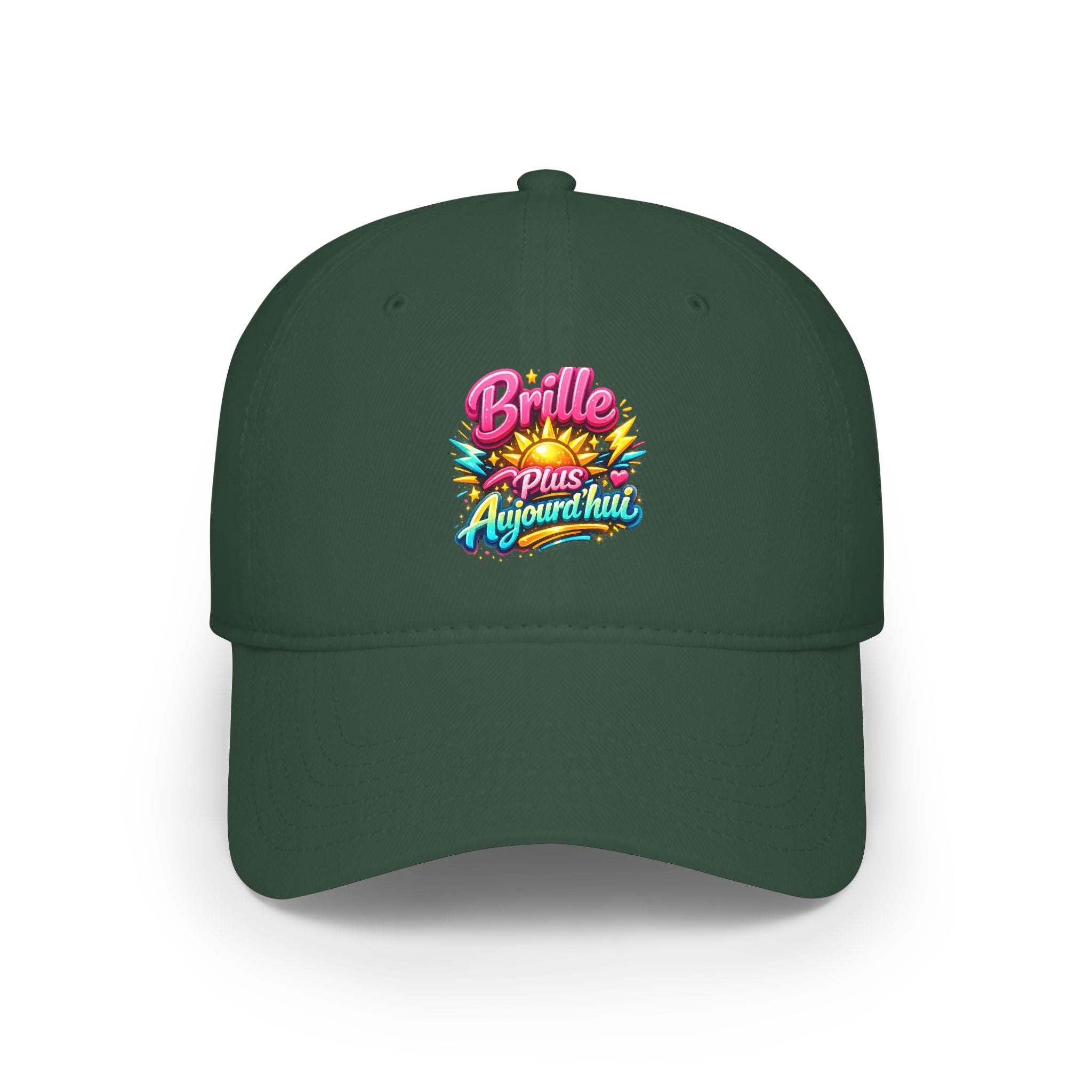 Low Profile Baseball Cap — "Brille Plus Ajourd'hui" Colorful Retro Logo Hat