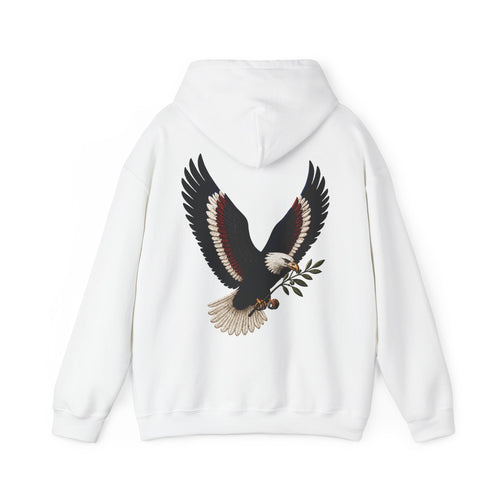 Eagle Olive Branch Hoodie — Patriotic Bald Eagle Graphic Sweatshirt