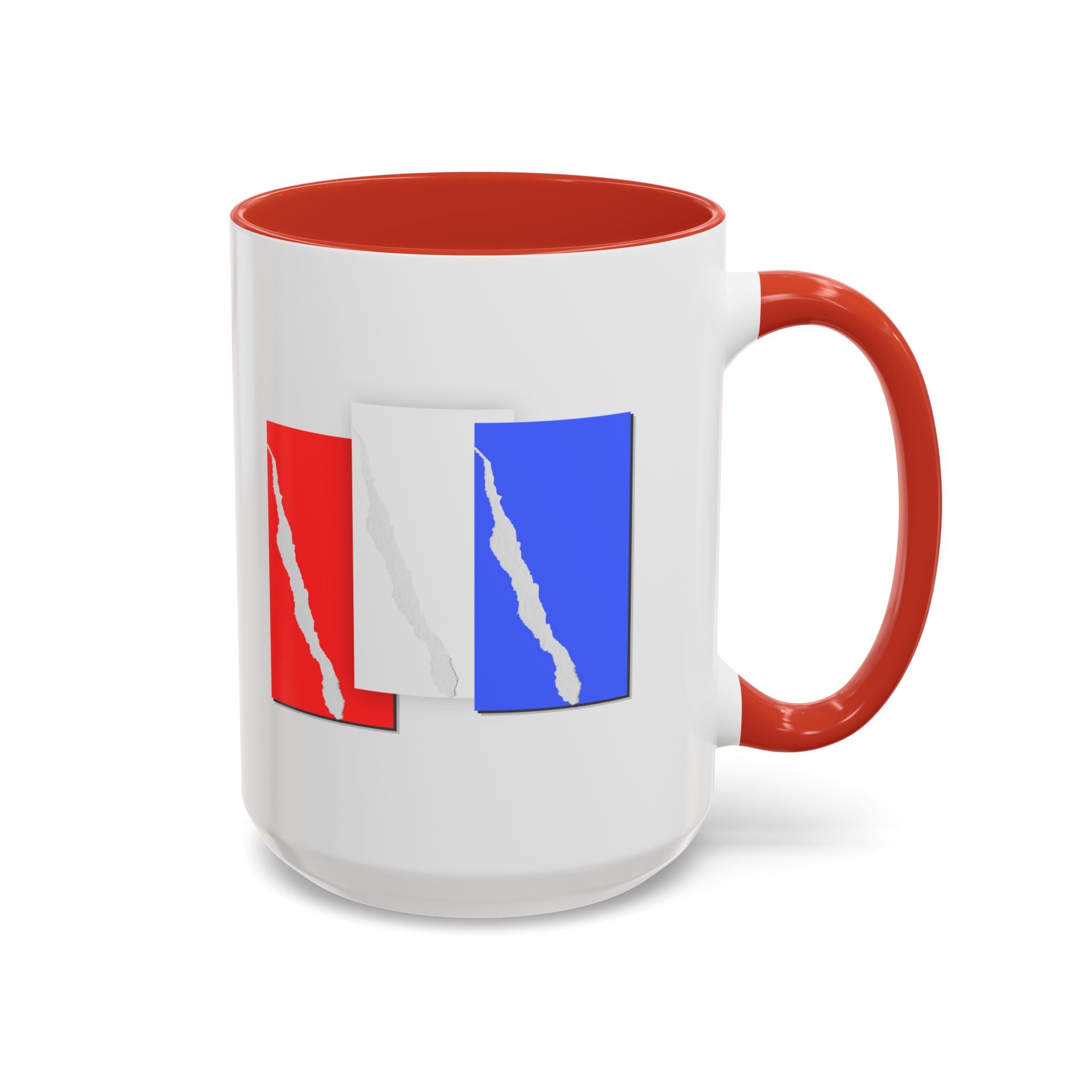 Accent Coffee Mug — Red, White & Blue Abstract Stripe Design (11/15oz)