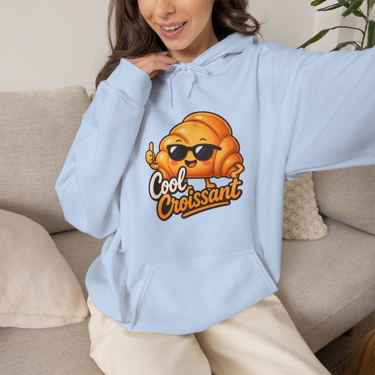 Cool Croissant Graphic Pullover Hoodie – Unisex