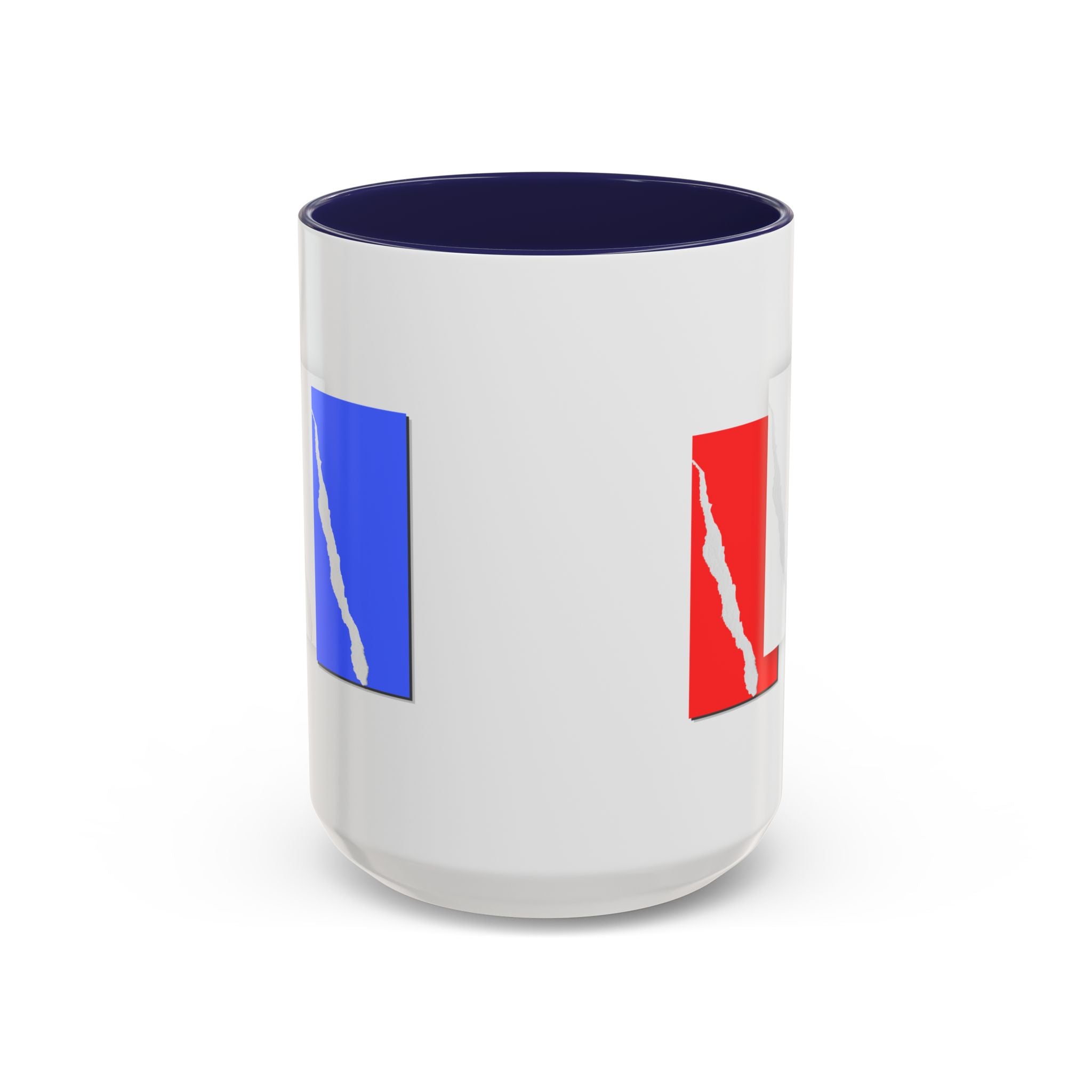 Accent Coffee Mug — Red, White & Blue Abstract Stripe Design (11/15oz)
