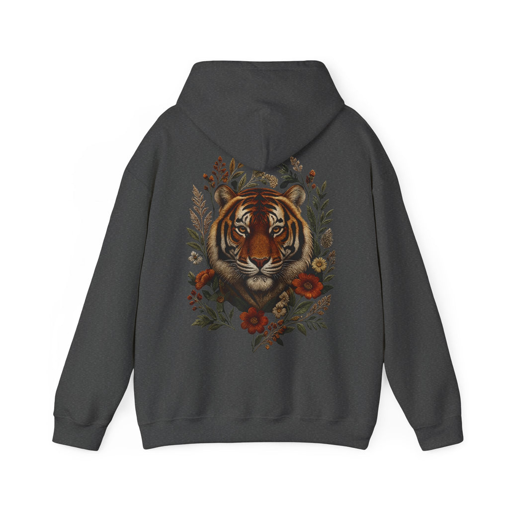 Sweat à capuche tigre floral vintage