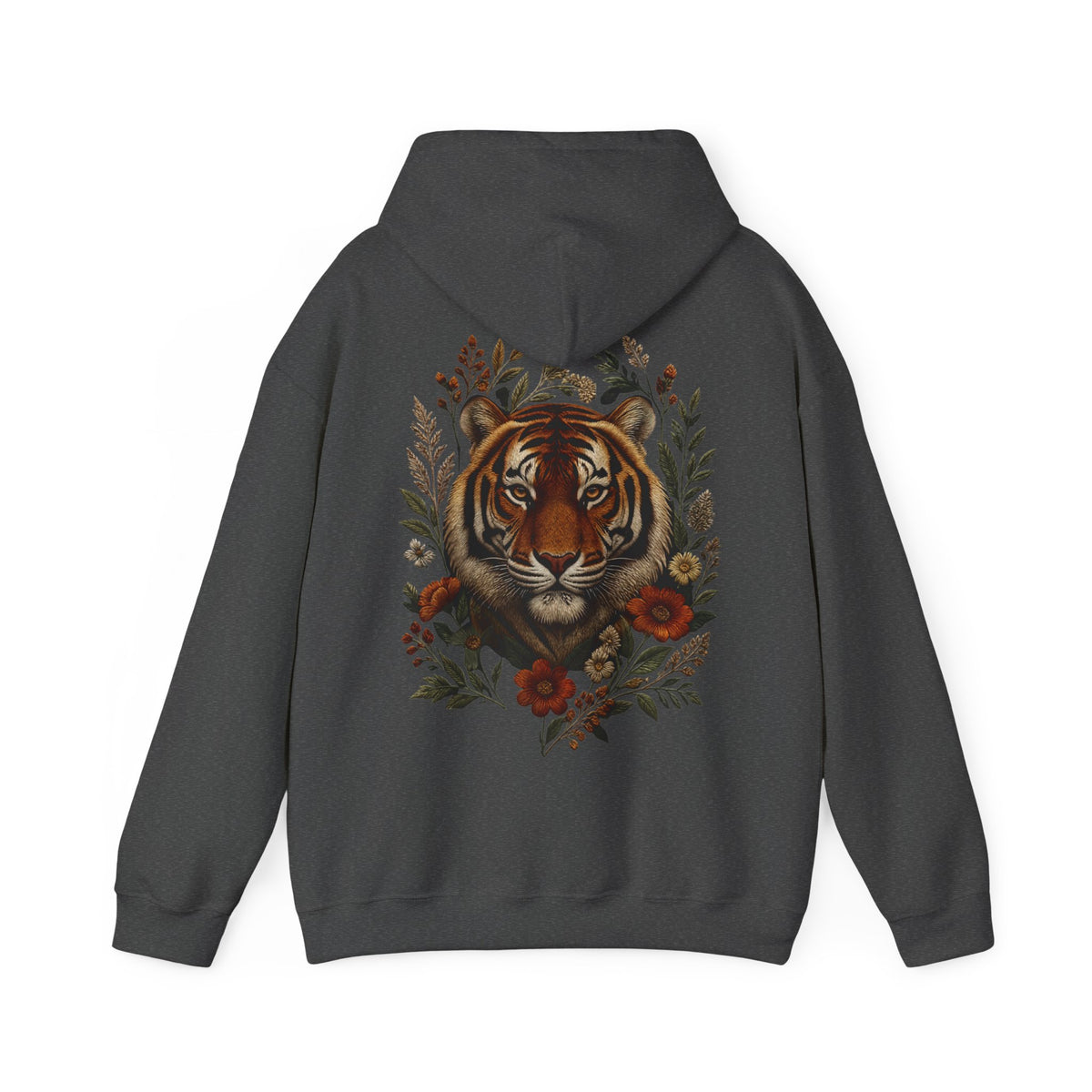 Sweat à capuche tigre floral vintage