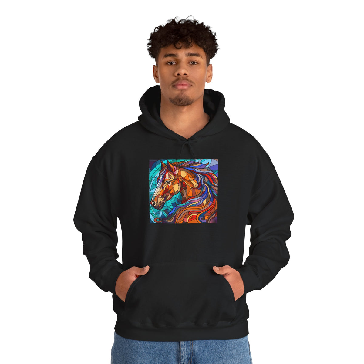 Stained Glass Horse Graphic Hoodie