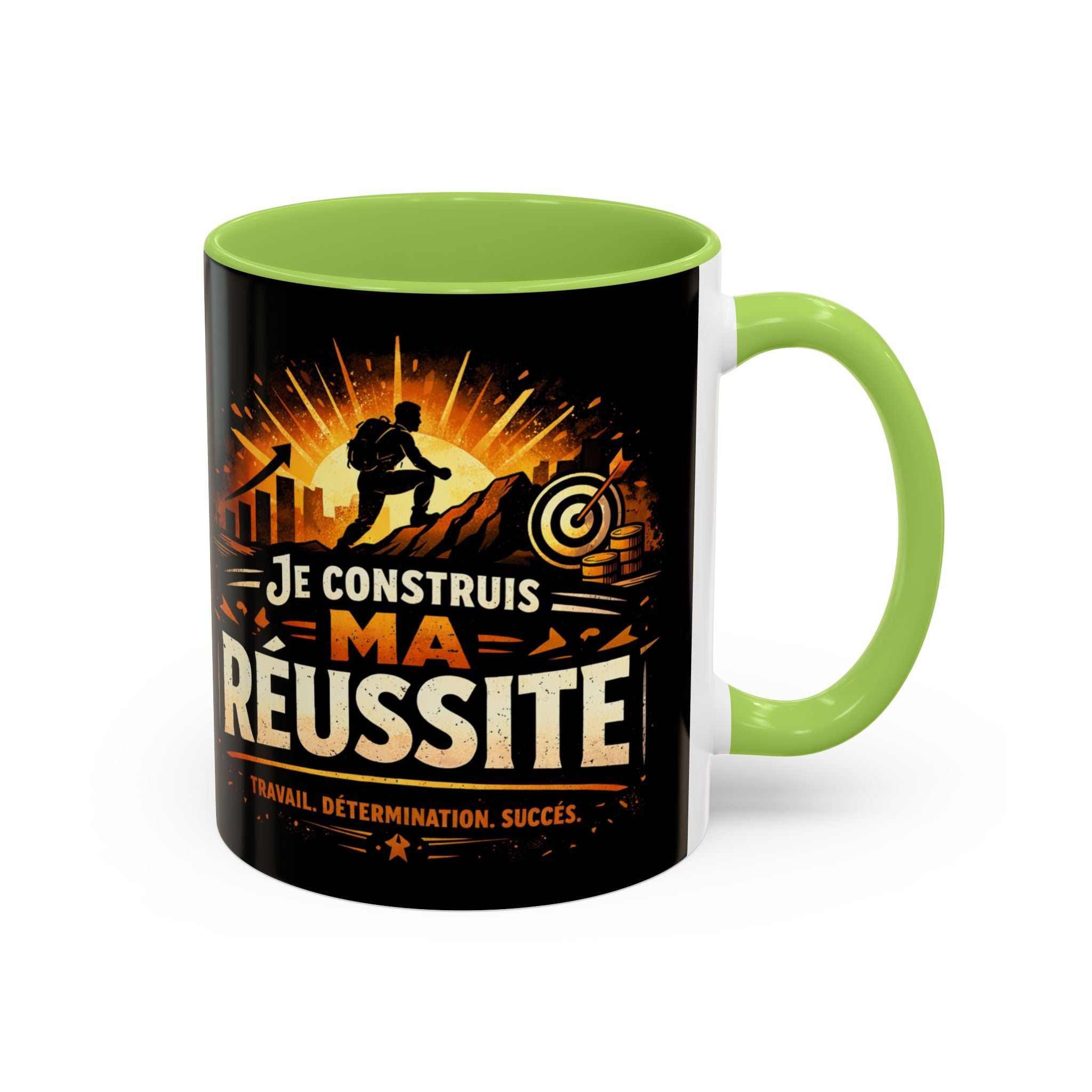 Motivational Coffee Mug — "Je Construis Ma Réussite" French Success Quote