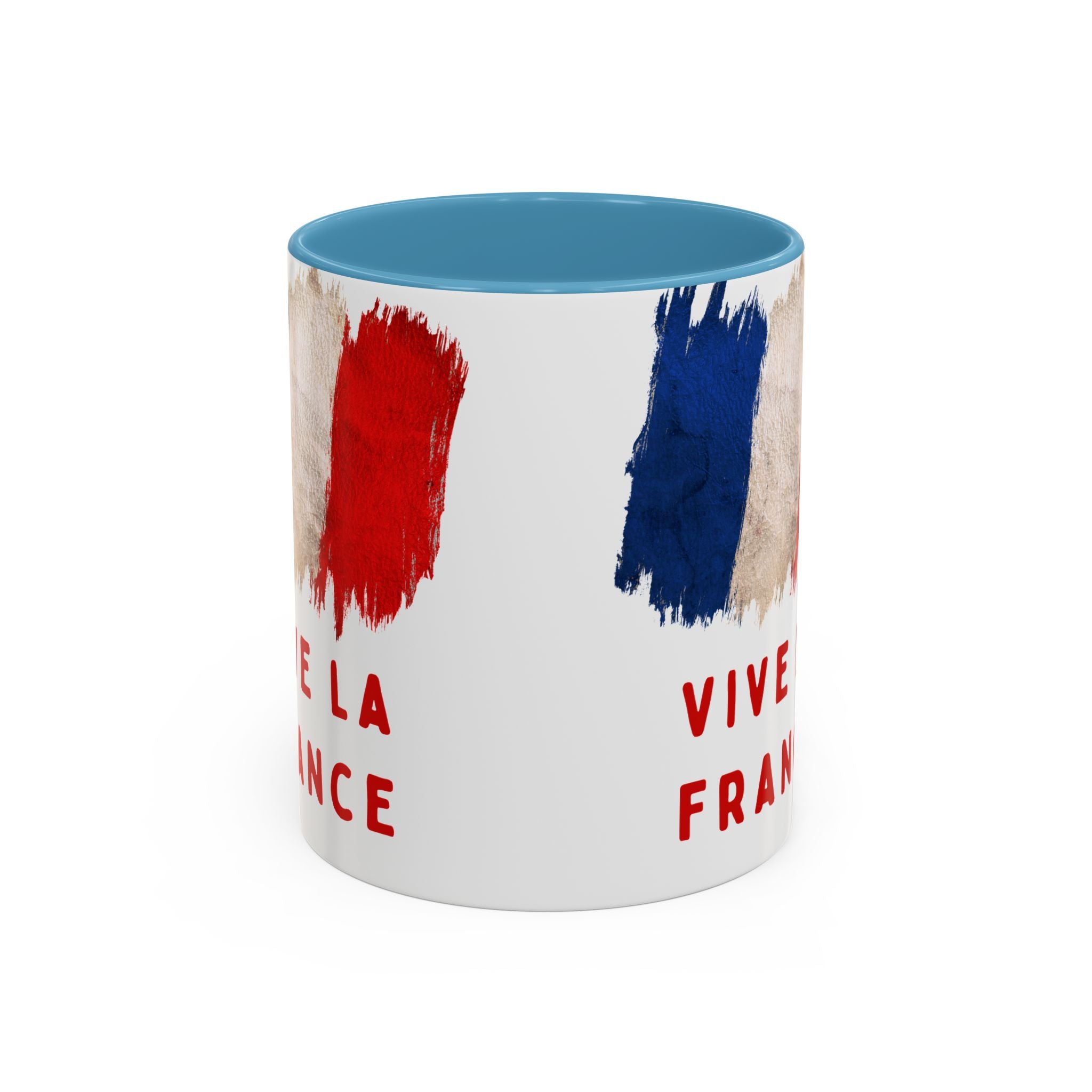 Vive La France Accent Coffee Mug — French Flag Brushstroke 11/15oz