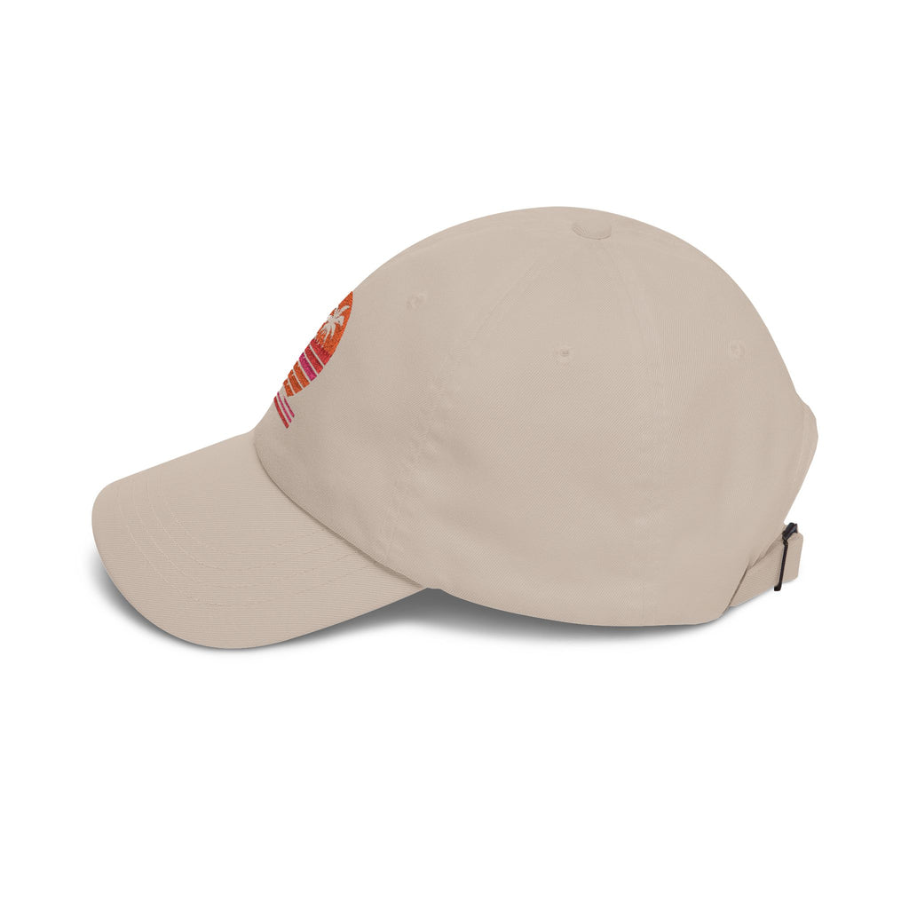 Dad Cap — Retro Sunset Palm Tree Embroidered Hat