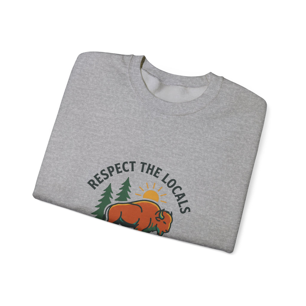 Respect the Locals Buffalo Crewneck Sweatshirt | Protect Our National Parks, hiking