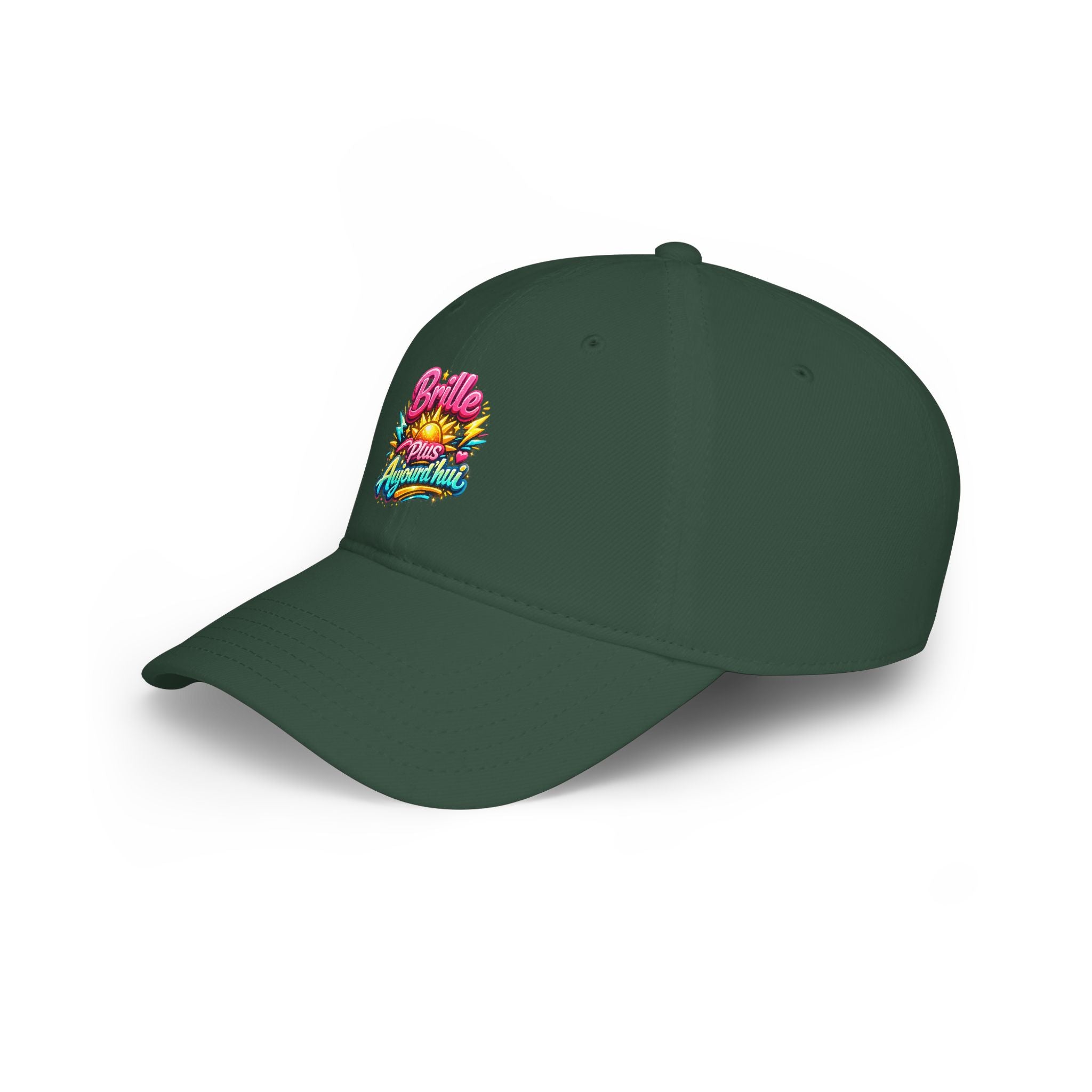 Low Profile Baseball Cap — "Brille Plus Ajourd'hui" Colorful Retro Logo Hat