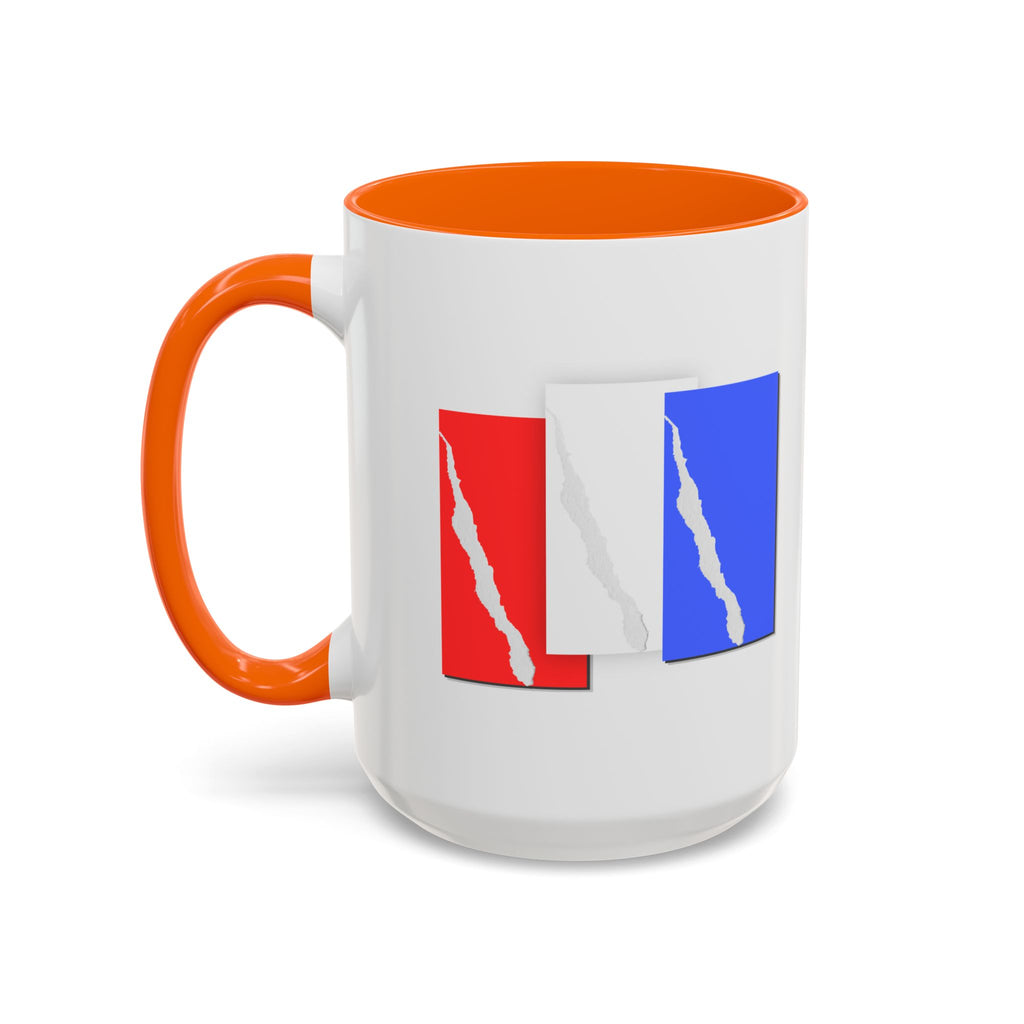 Accent Coffee Mug — Red, White & Blue Abstract Stripe Design (11/15oz)