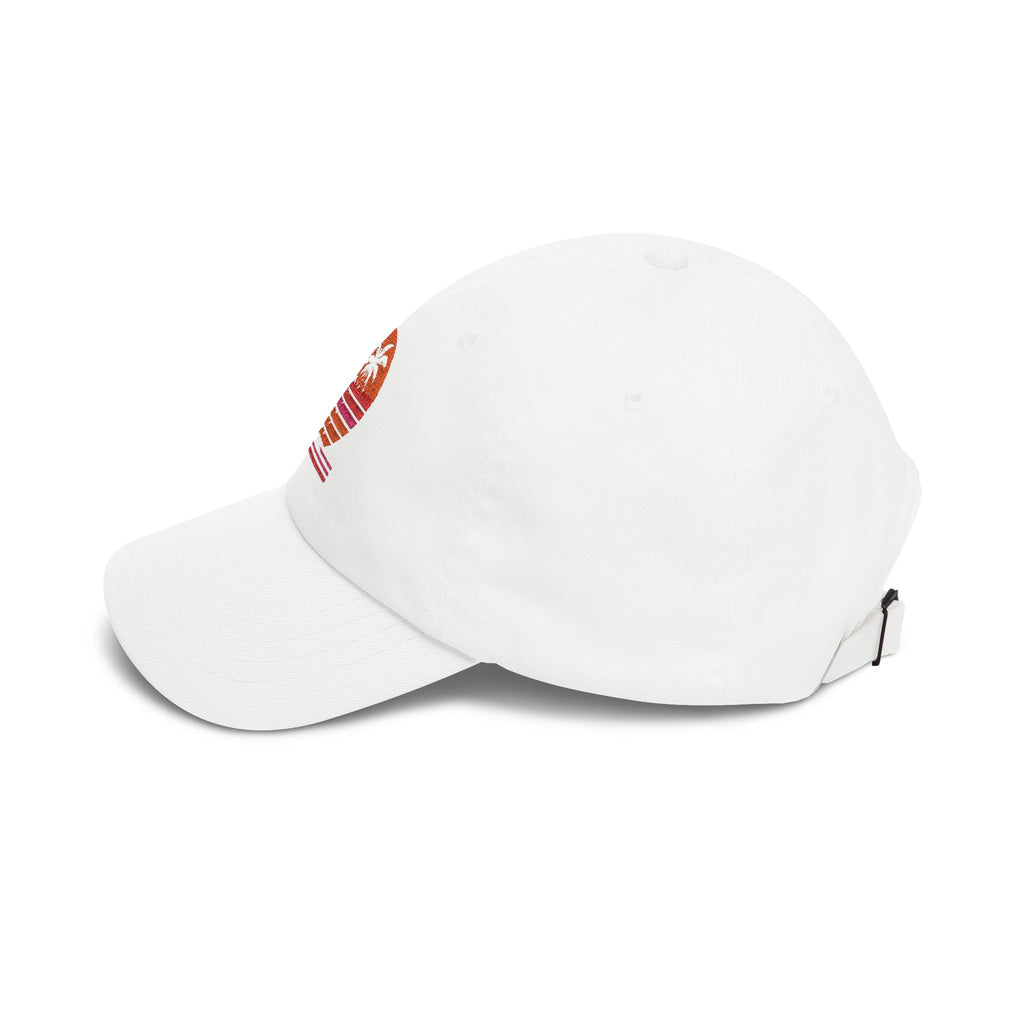 Dad Cap — Retro Sunset Palm Tree Embroidered Hat
