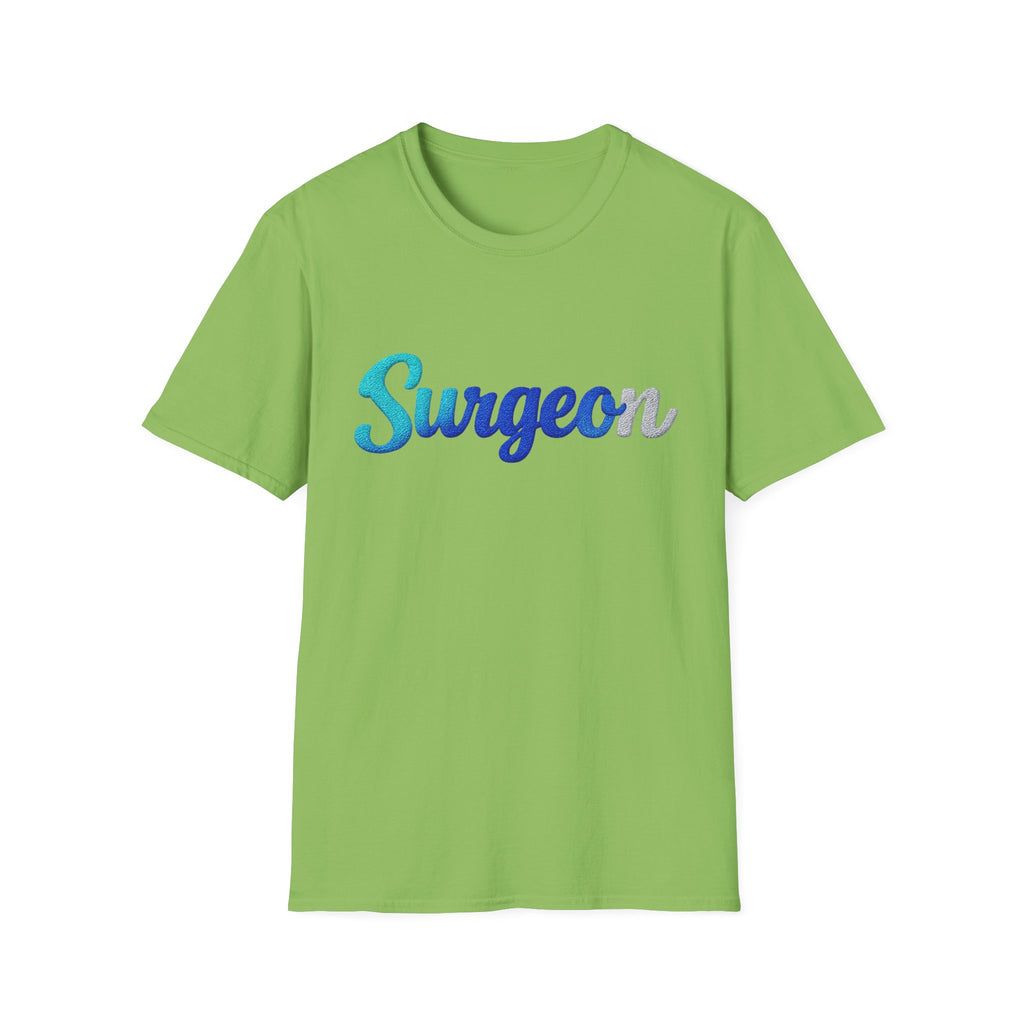 Surgeon Script T-Shirt — Blue Gradient Medical Pride Tee