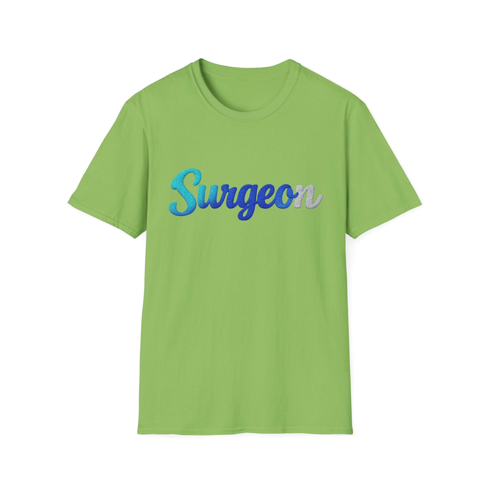 Surgeon Script T-Shirt — Blue Gradient Medical Pride Tee