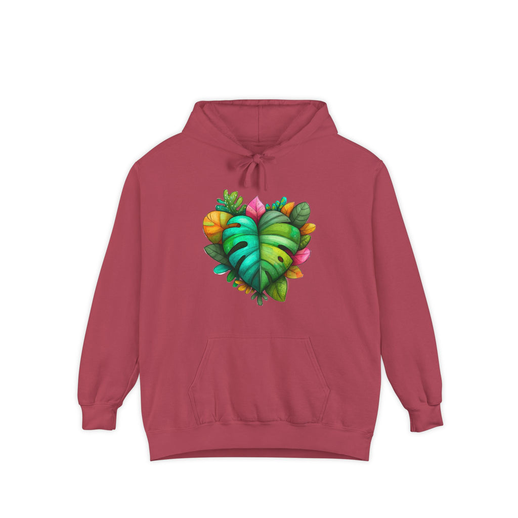 Leaf Heart Hoodie — Tropical Botanical Graphic Sweatshirt