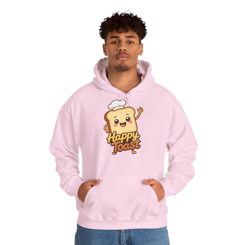 Happy Toast Cartoon Graphic Hoodie – Unisex Pullover