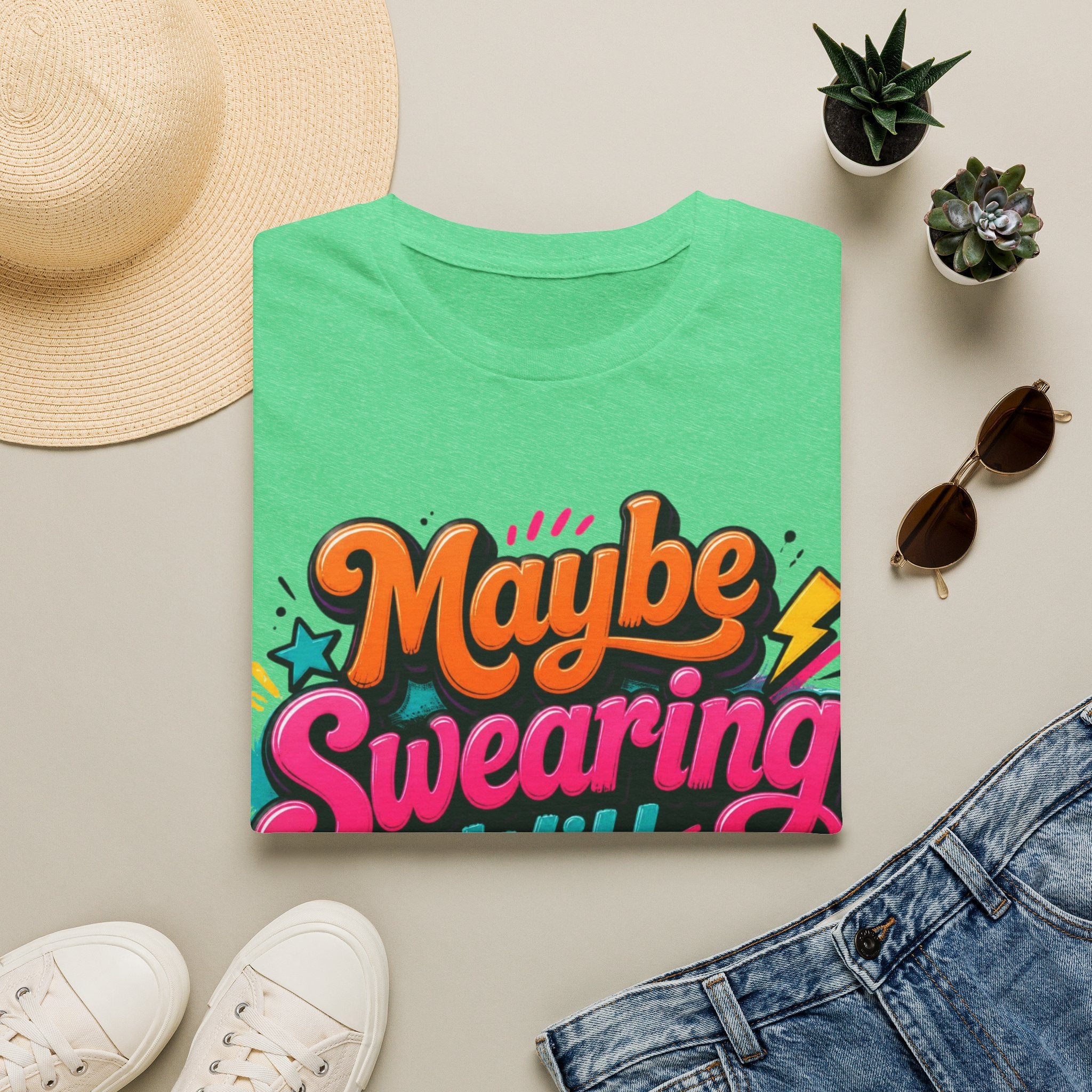 Maybe Swearing Will Help T-Shirt — Funny Retro Graphic Tee