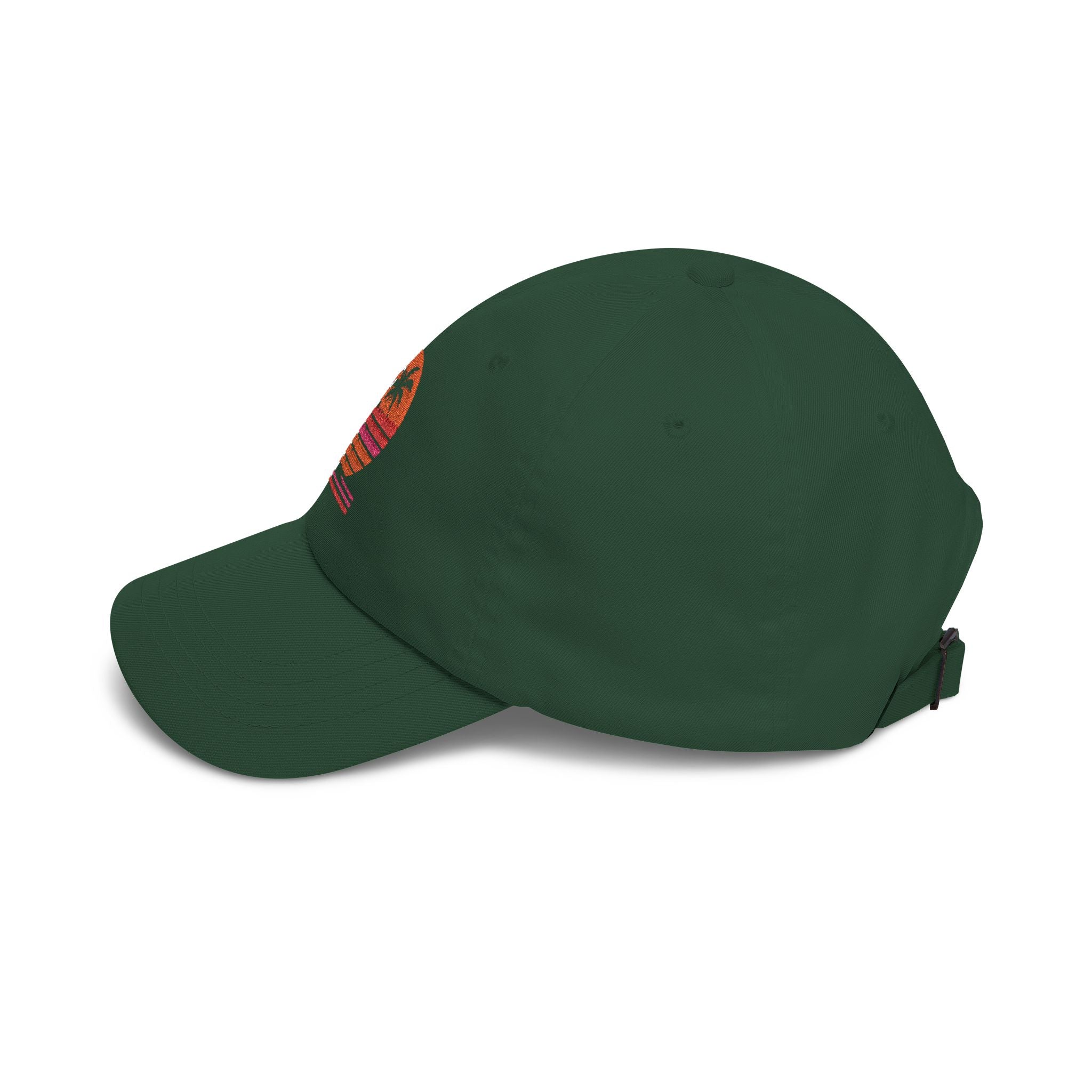 Dad Cap — Retro Sunset Palm Tree Embroidered Hat