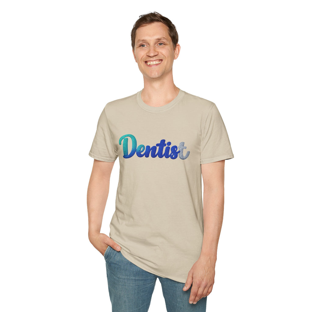 T-shirt dentiste — T-shirt script dentaire en dégradé pour hygiénistes et dentistes