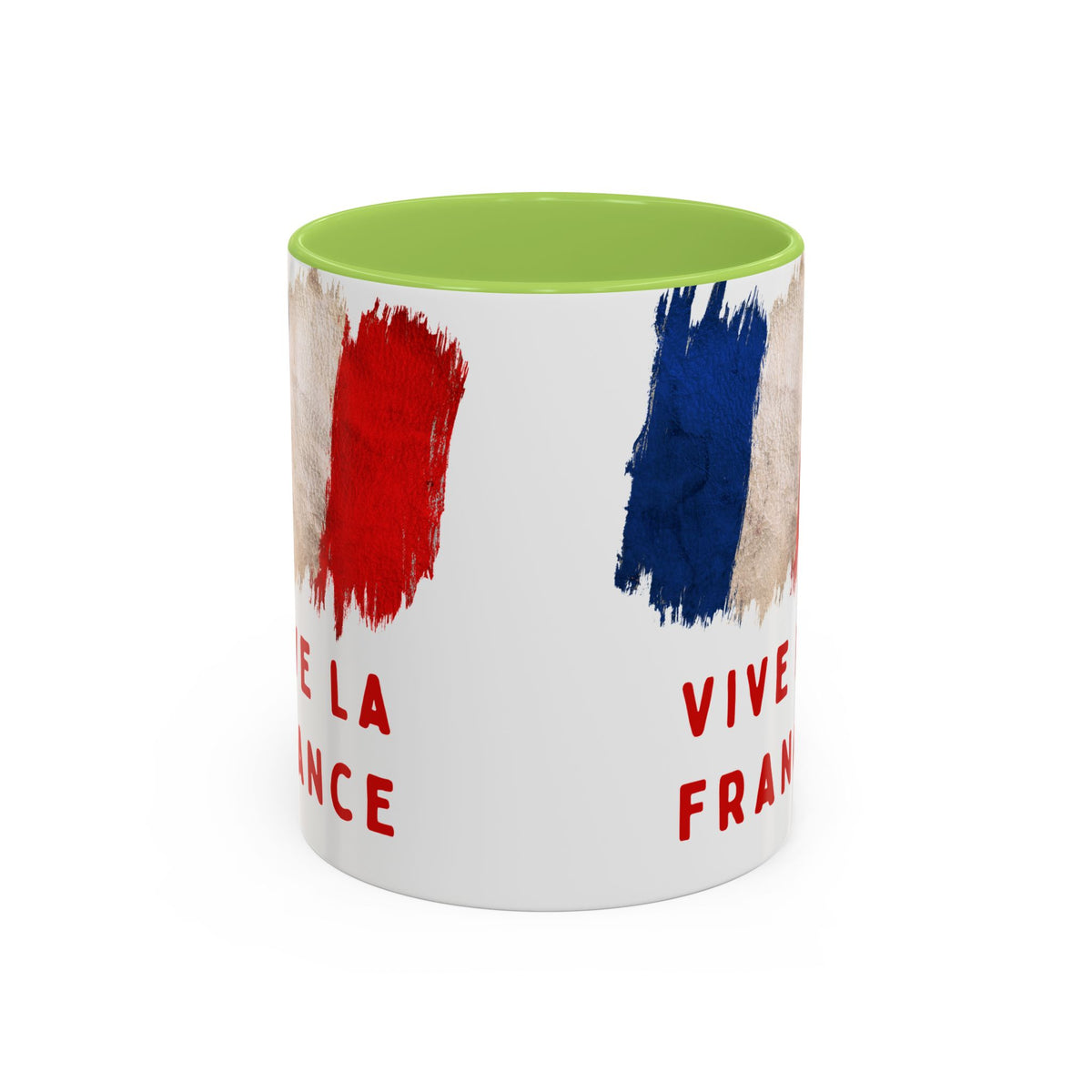 Vive La France Accent Coffee Mug — French Flag Brushstroke 11/15oz