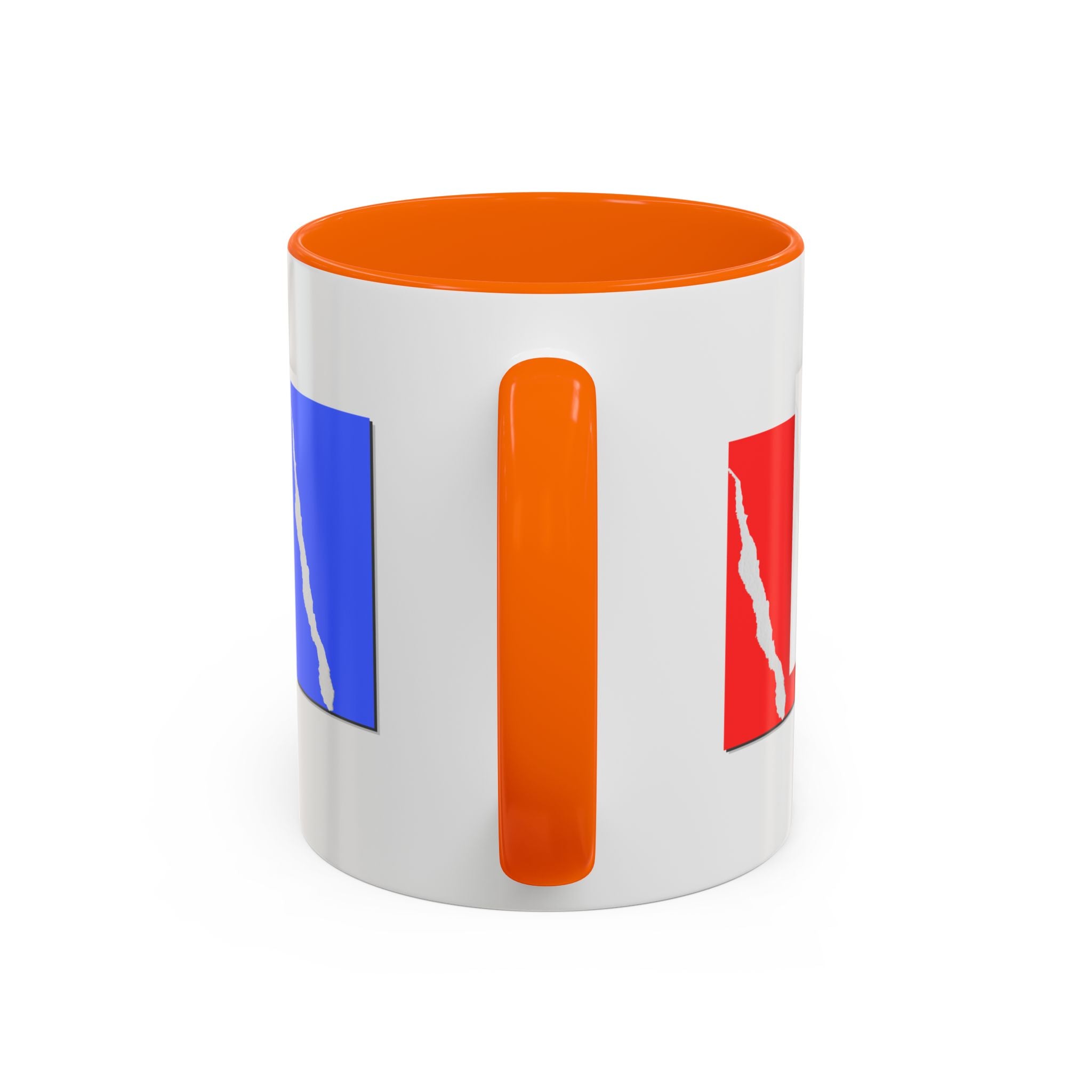 Accent Coffee Mug — Red, White & Blue Abstract Stripe Design (11/15oz)