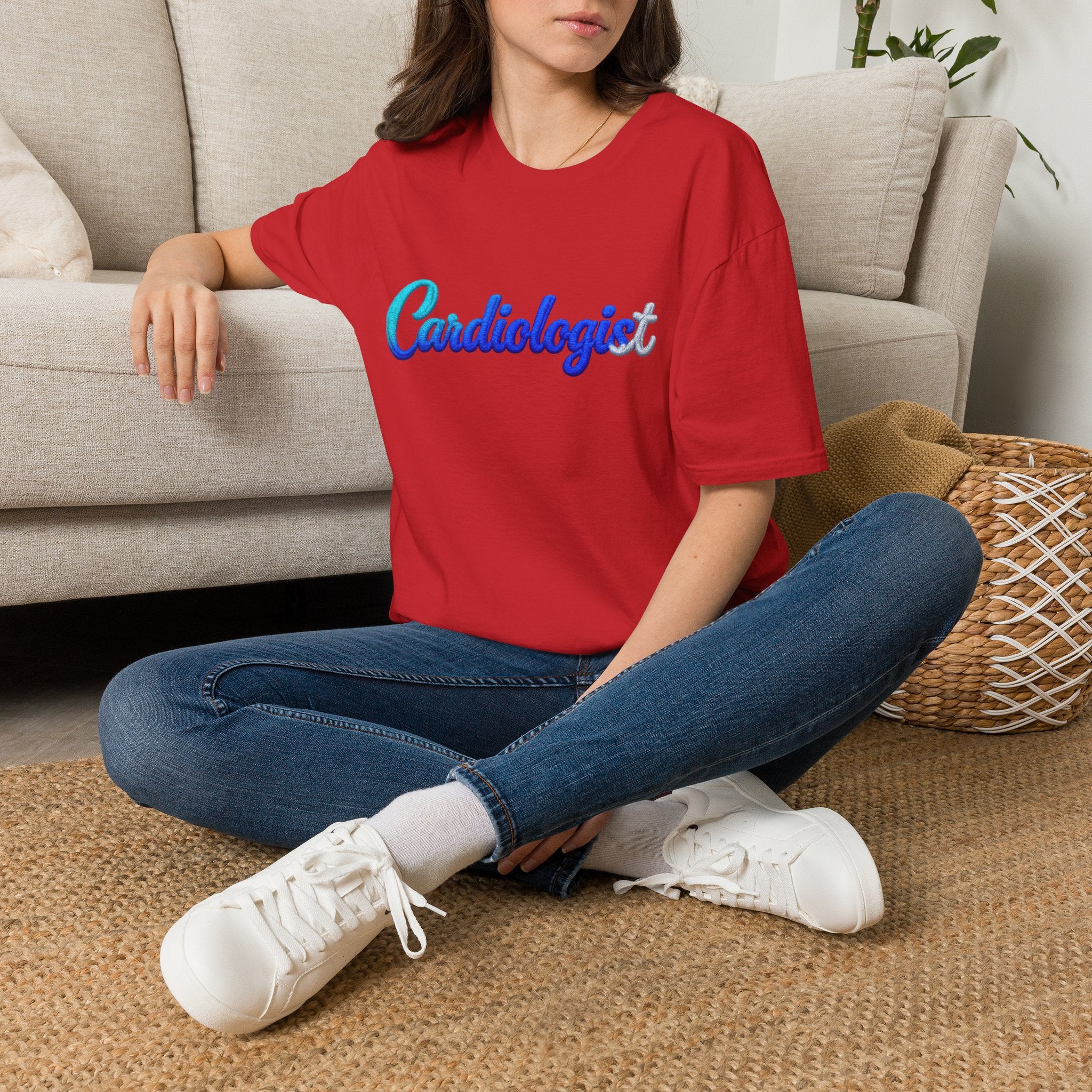 Cardiologist Script Tee — Blue Gradient Medical Doctor Shirt
