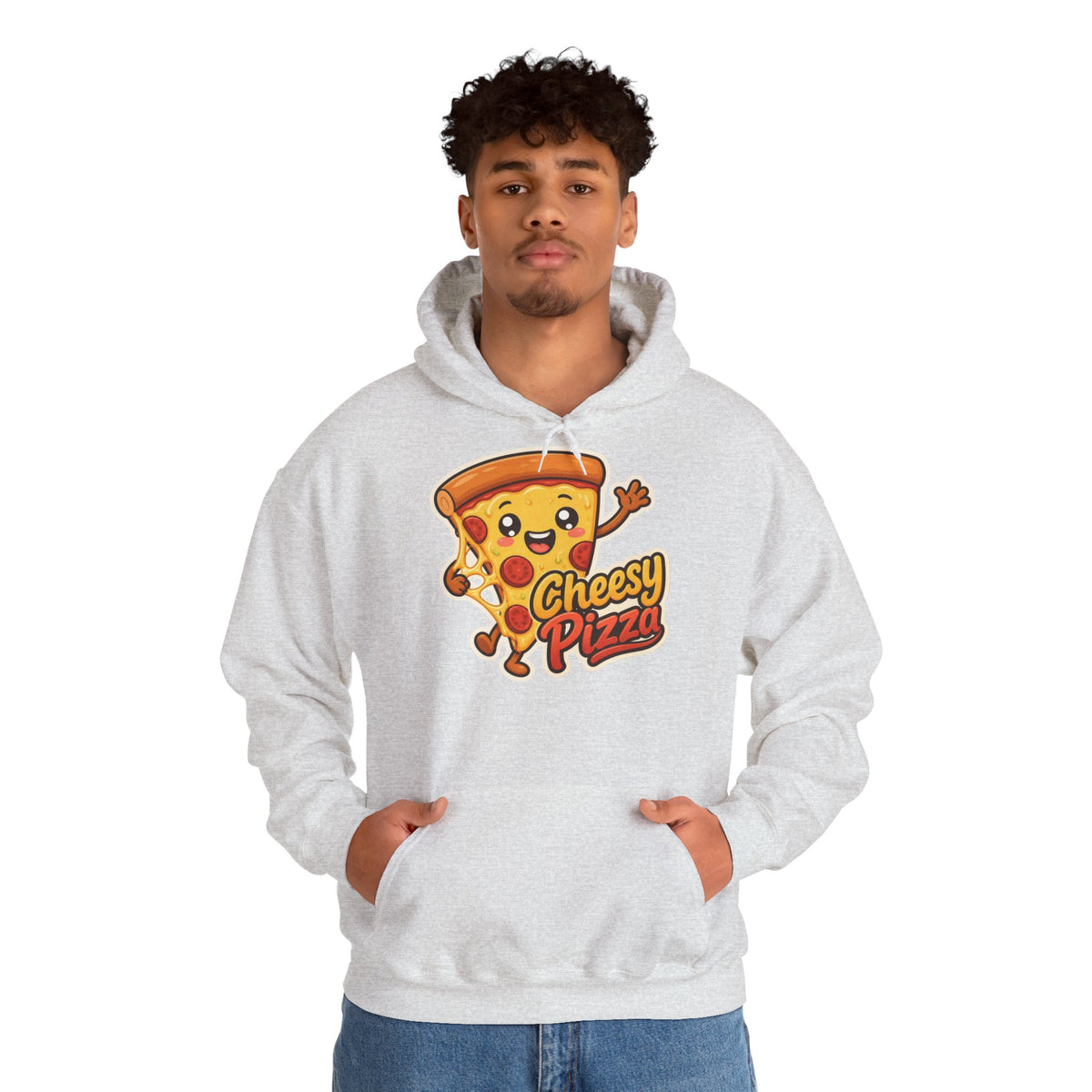 Cheesy Pizza Graphic Pullover Hoodie – Unisex
