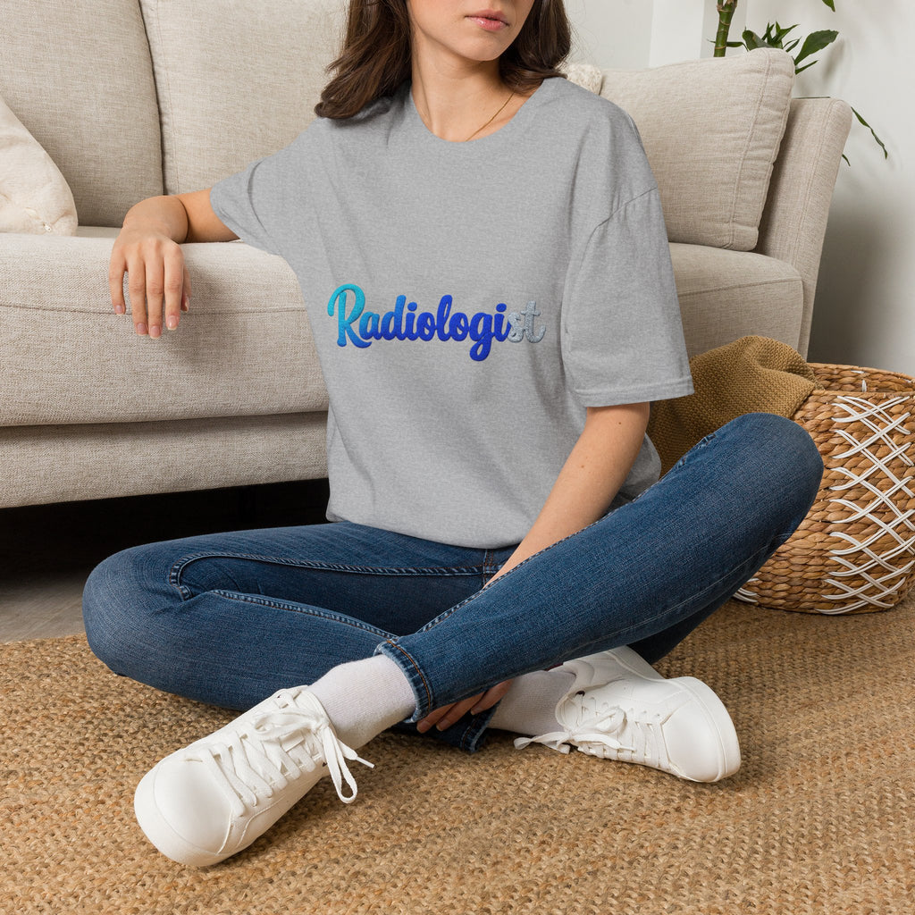 Radiologist Script T-Shirt — Gradient Blue Medical Tech Tee