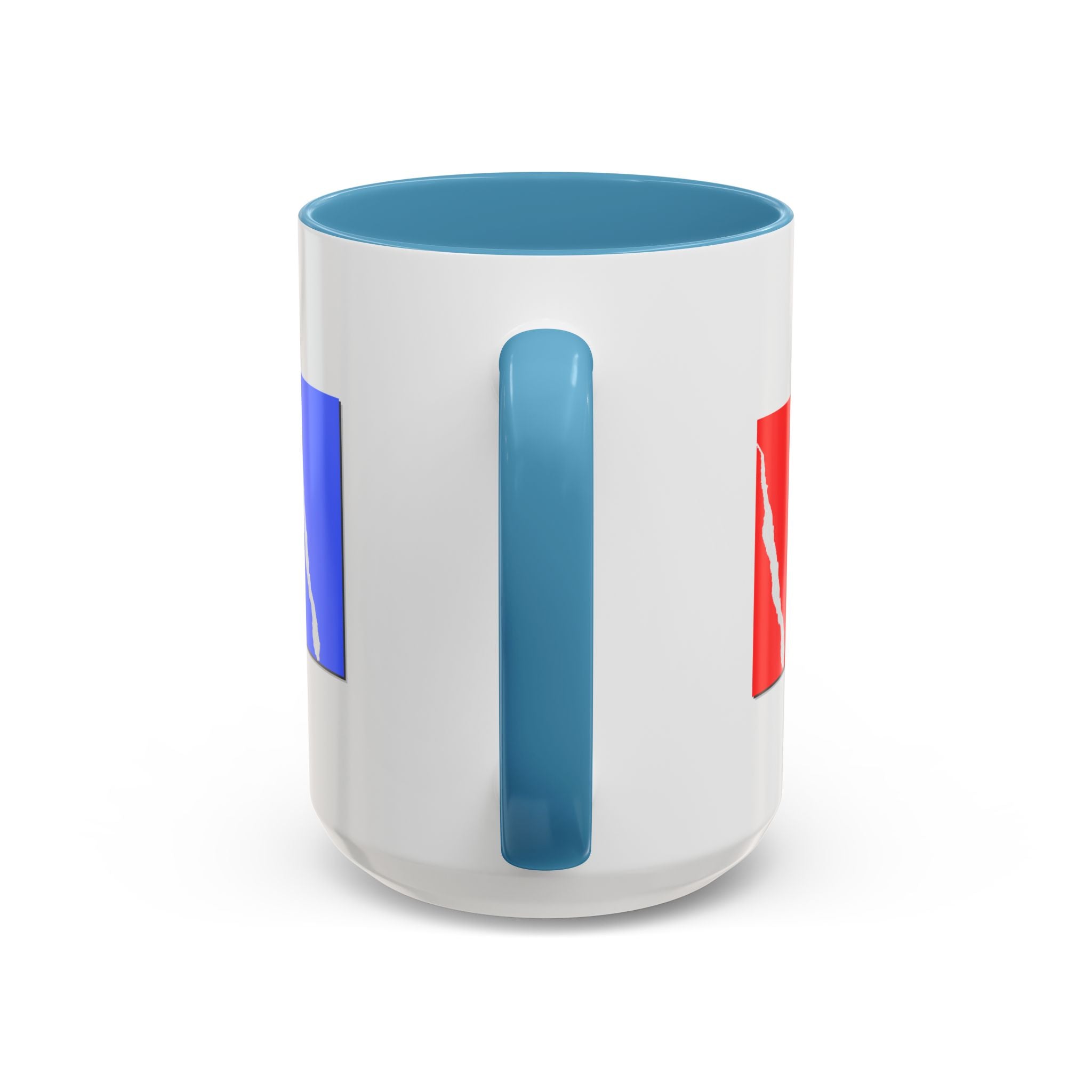 Accent Coffee Mug — Red, White & Blue Abstract Stripe Design (11/15oz)
