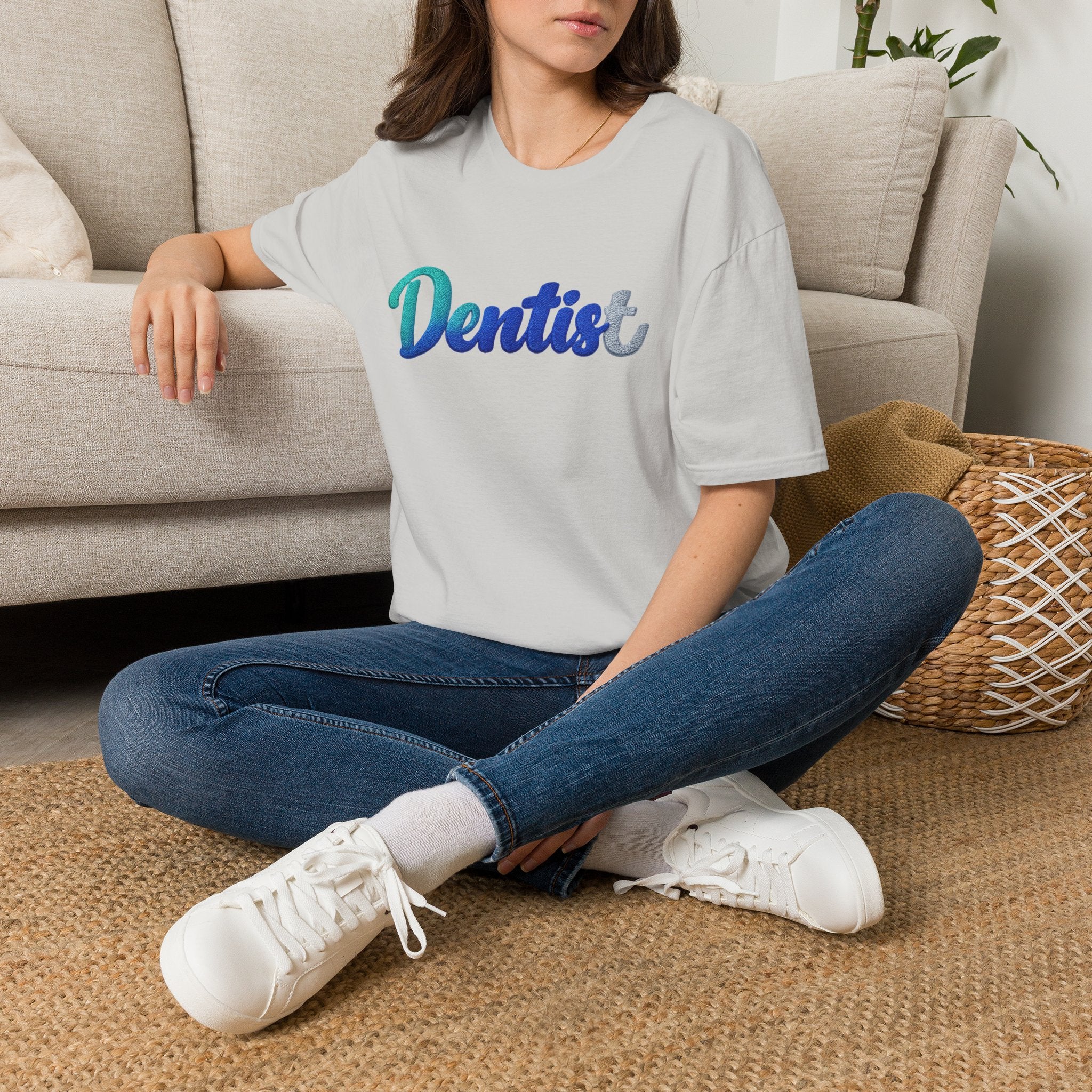 T-shirt dentiste — T-shirt script dentaire en dégradé pour hygiénistes et dentistes