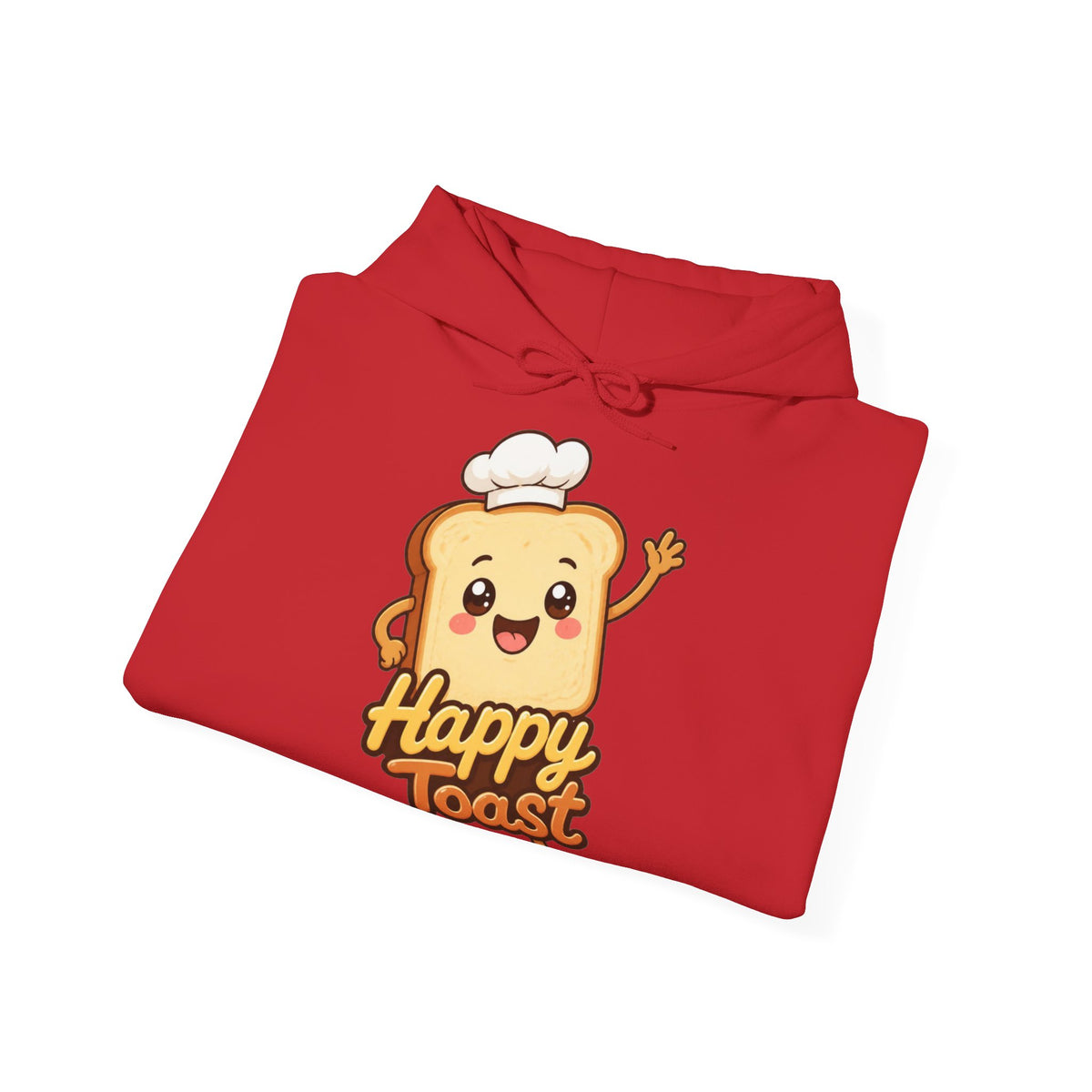Happy Toast Cartoon Graphic Hoodie – Unisex Pullover