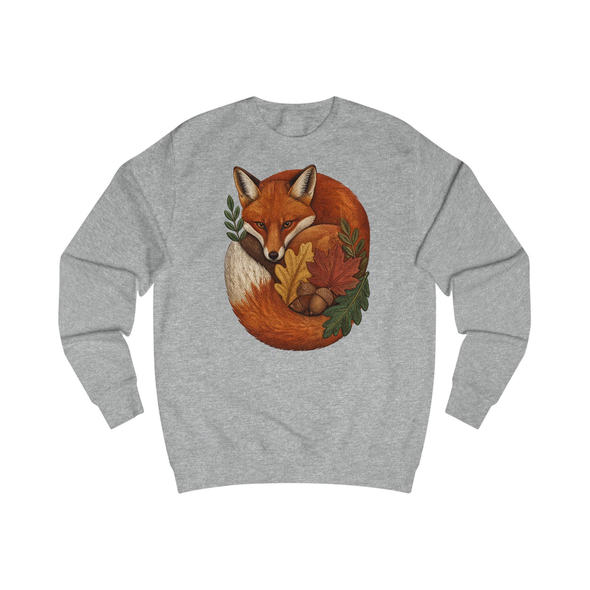 Fox Circle Sweatshirt — Cozy Autumn Fox Illustration Crewneck