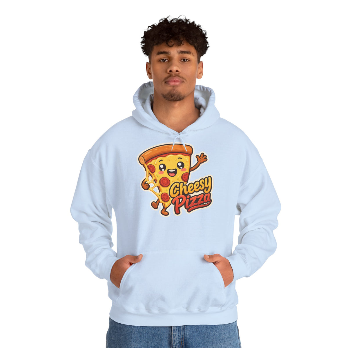 Cheesy Pizza Graphic Pullover Hoodie – Unisex