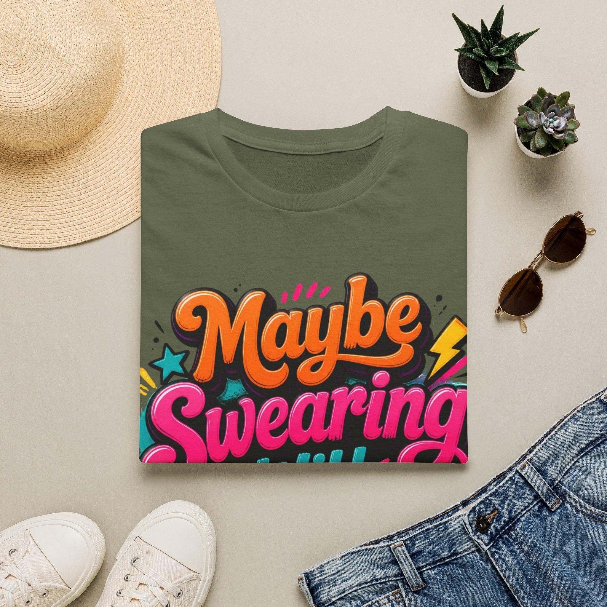 Maybe Swearing Will Help T-Shirt — Funny Retro Graphic Tee